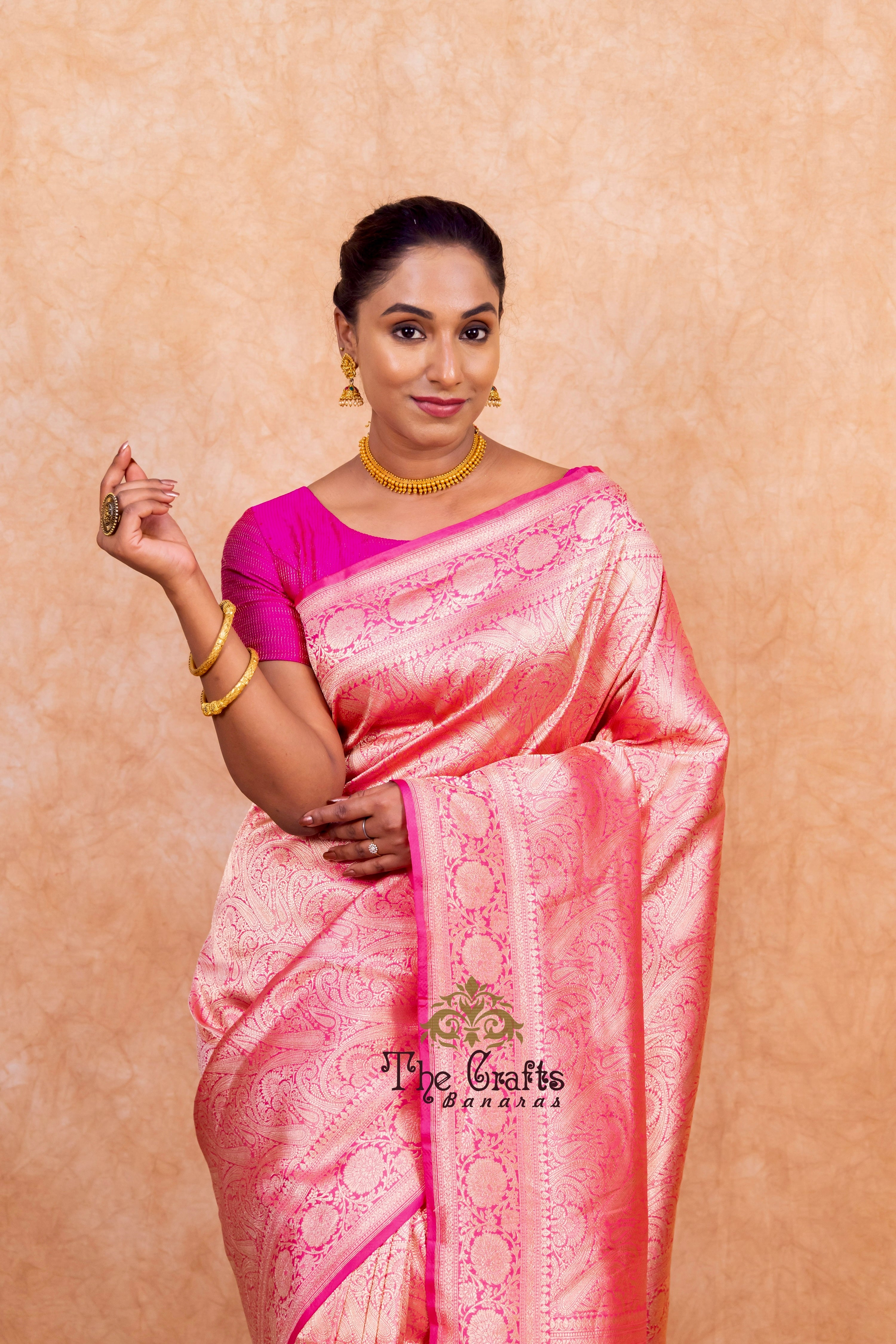 Pure Katan Silk Handloom Banarasi Saree - Tanchui Brocade