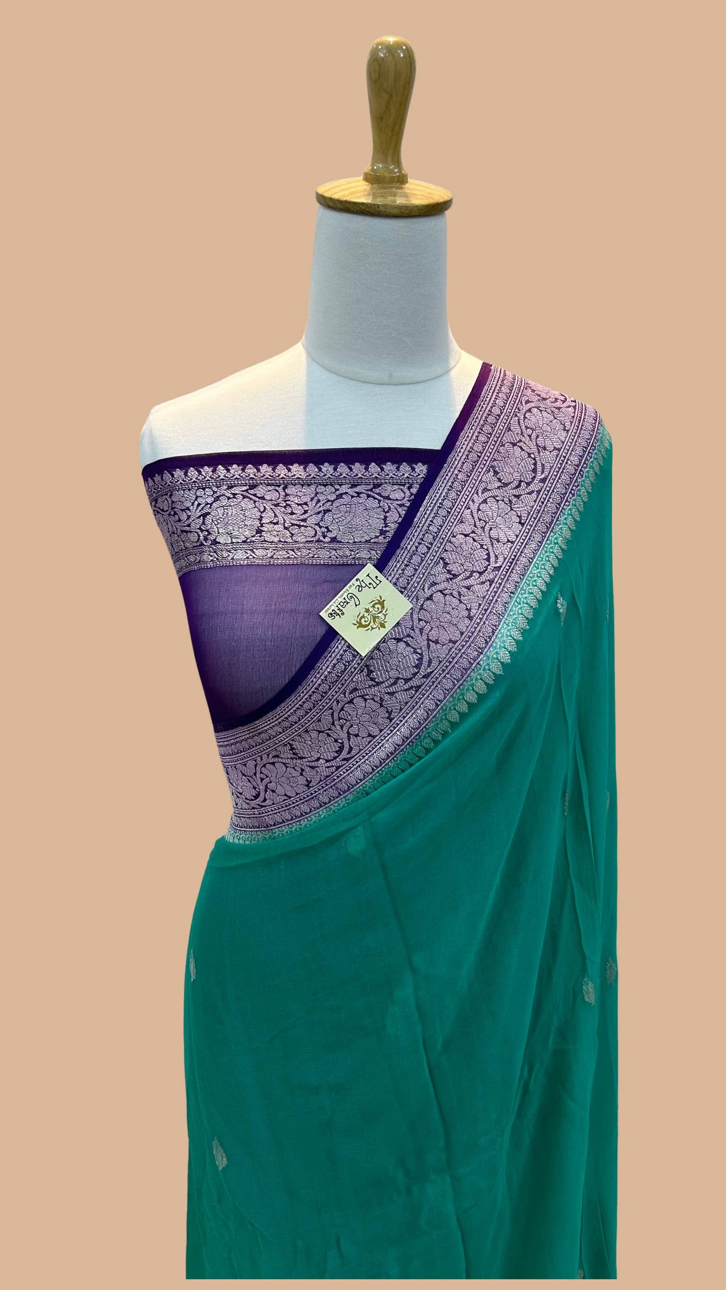 Pure Georgette Handloom Banarasi Saree