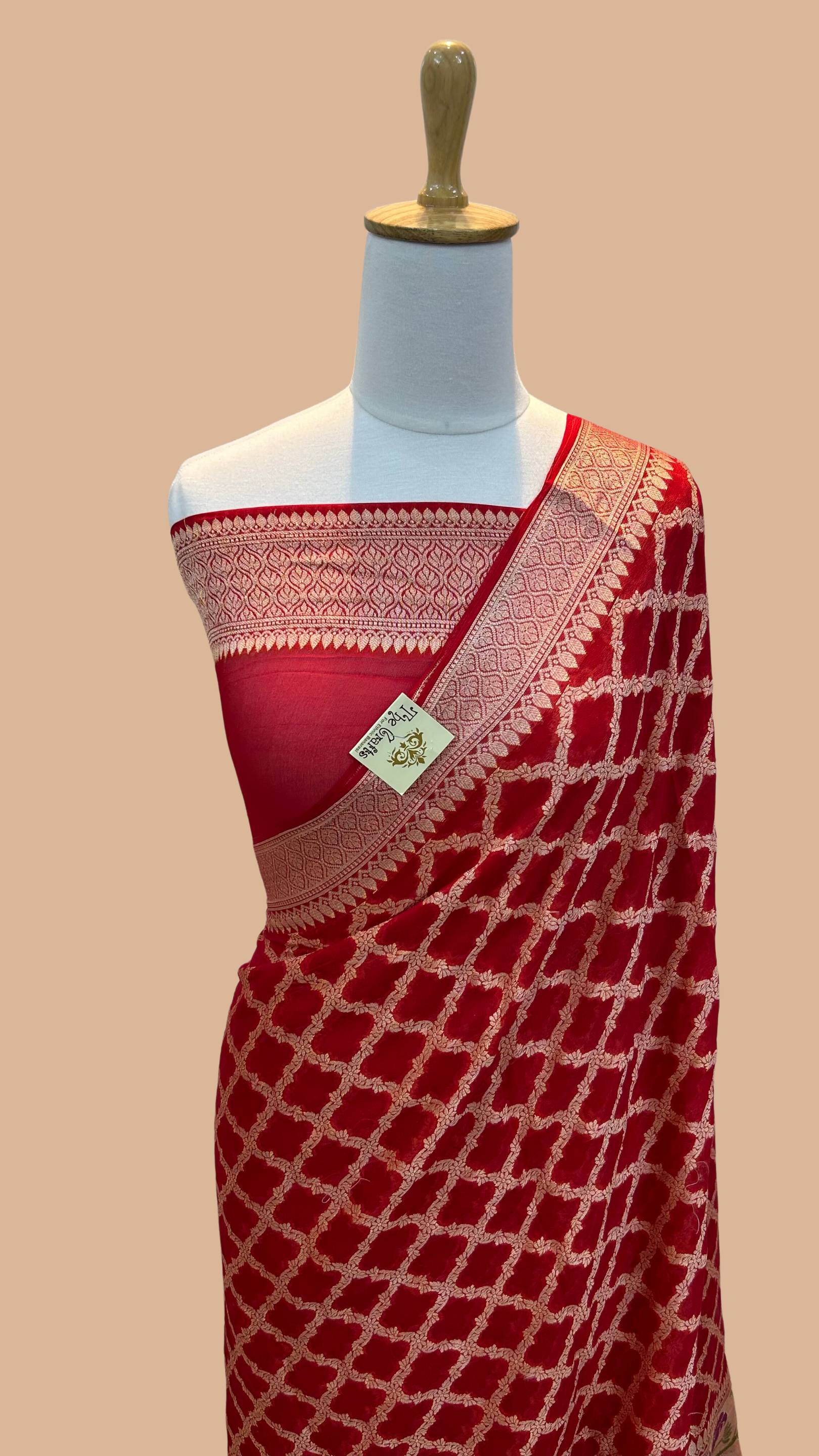 Pure Khaddi Chiffon Banarasi Saree