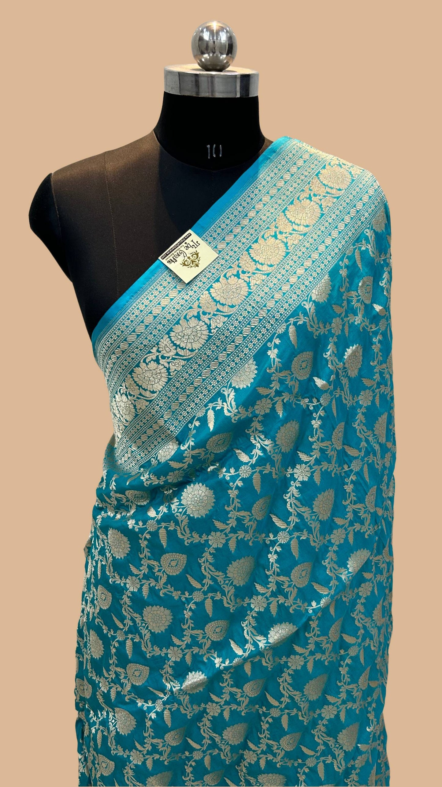 Pure Katan Silk Handloom Banarasi Saree - Jaal work