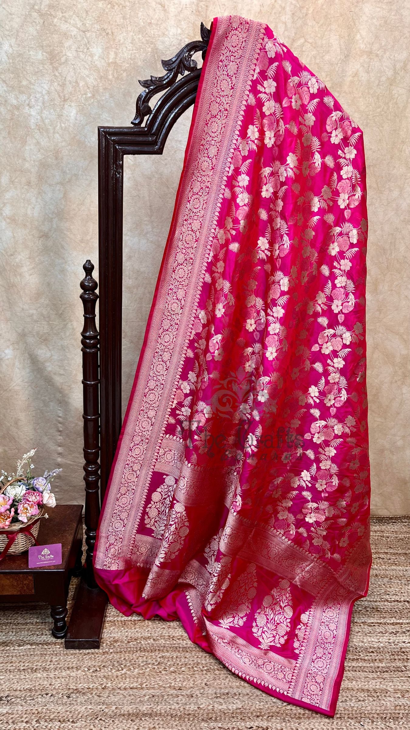 Pure Katan Silk Handloom Banarasi Saree - Jaal work