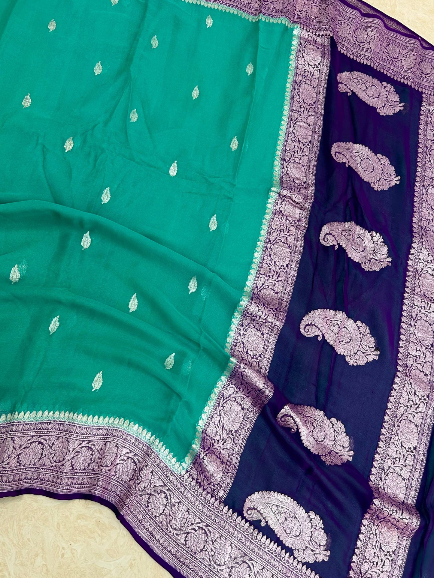 Pure Georgette Handloom Banarasi Saree