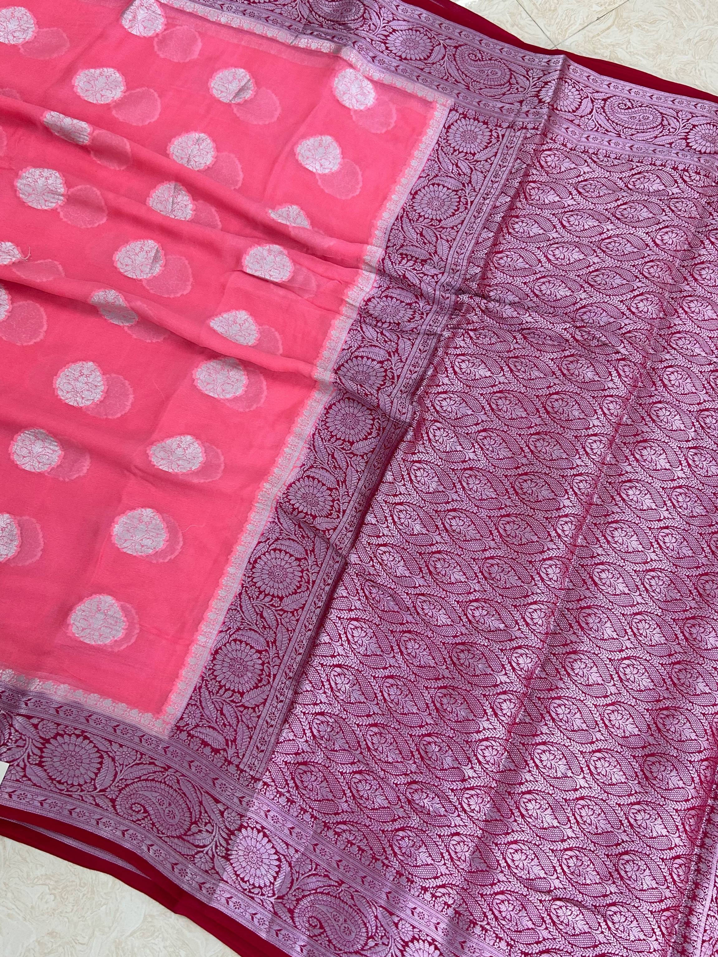 Pure Khaddi Chiffon Banarasi Saree
