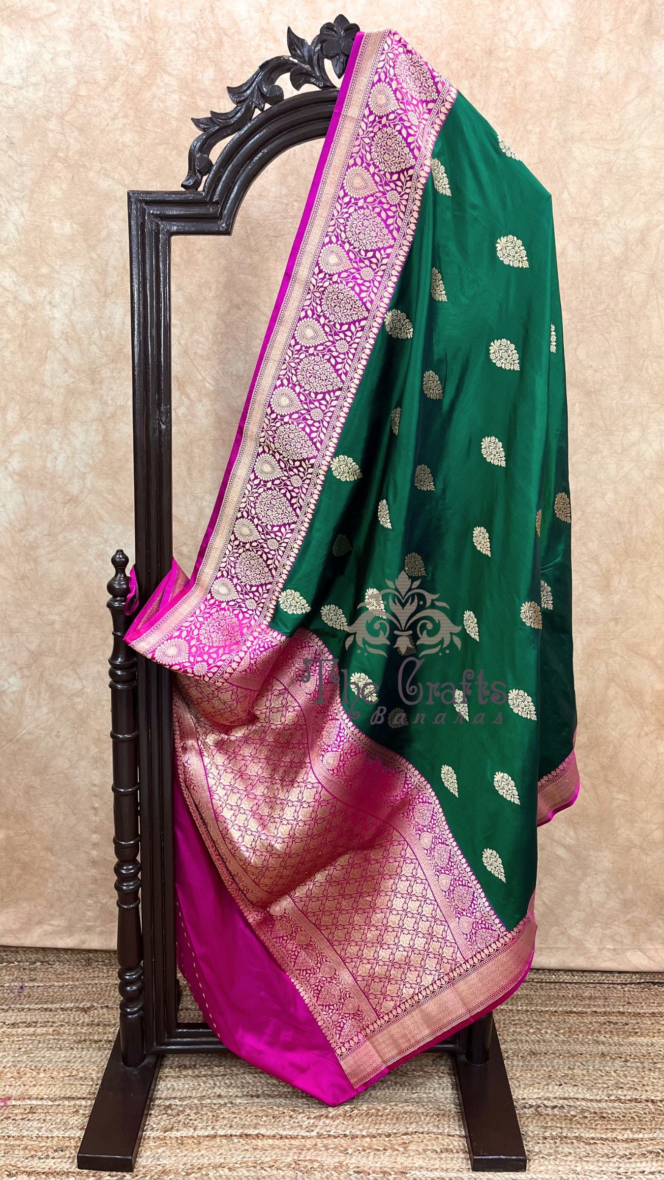 Pure Katan Silk Handloom Banarasi Saree - Jaal work
