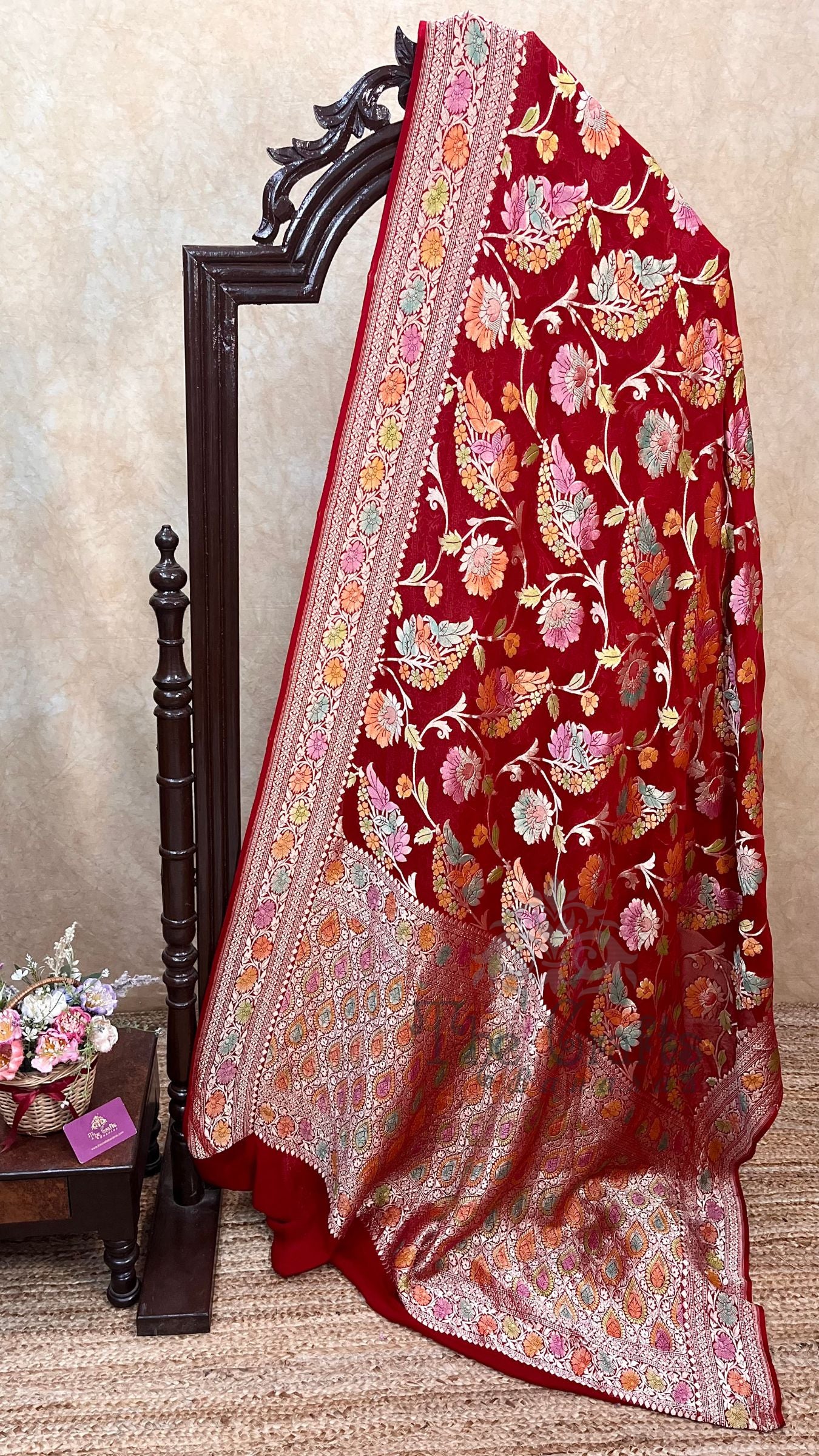 Khaddi Georgette Handloom Banarasi Saree