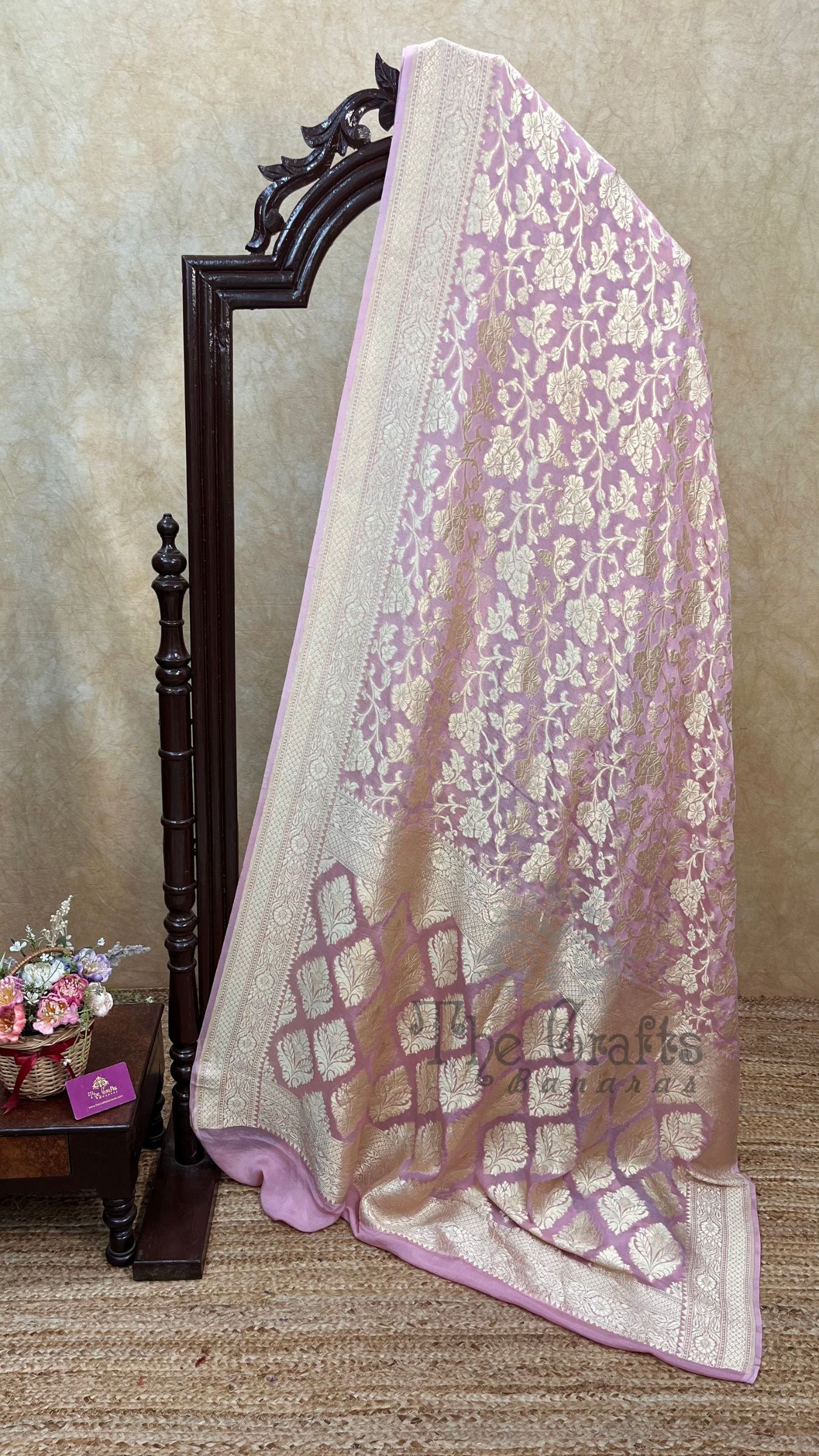 Khaddi Georgette Handloom Banarasi Saree