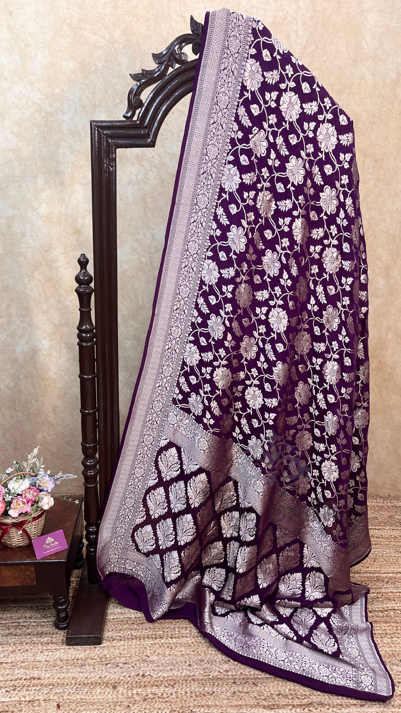 Khaddi Georgette Handloom Banarasi Saree