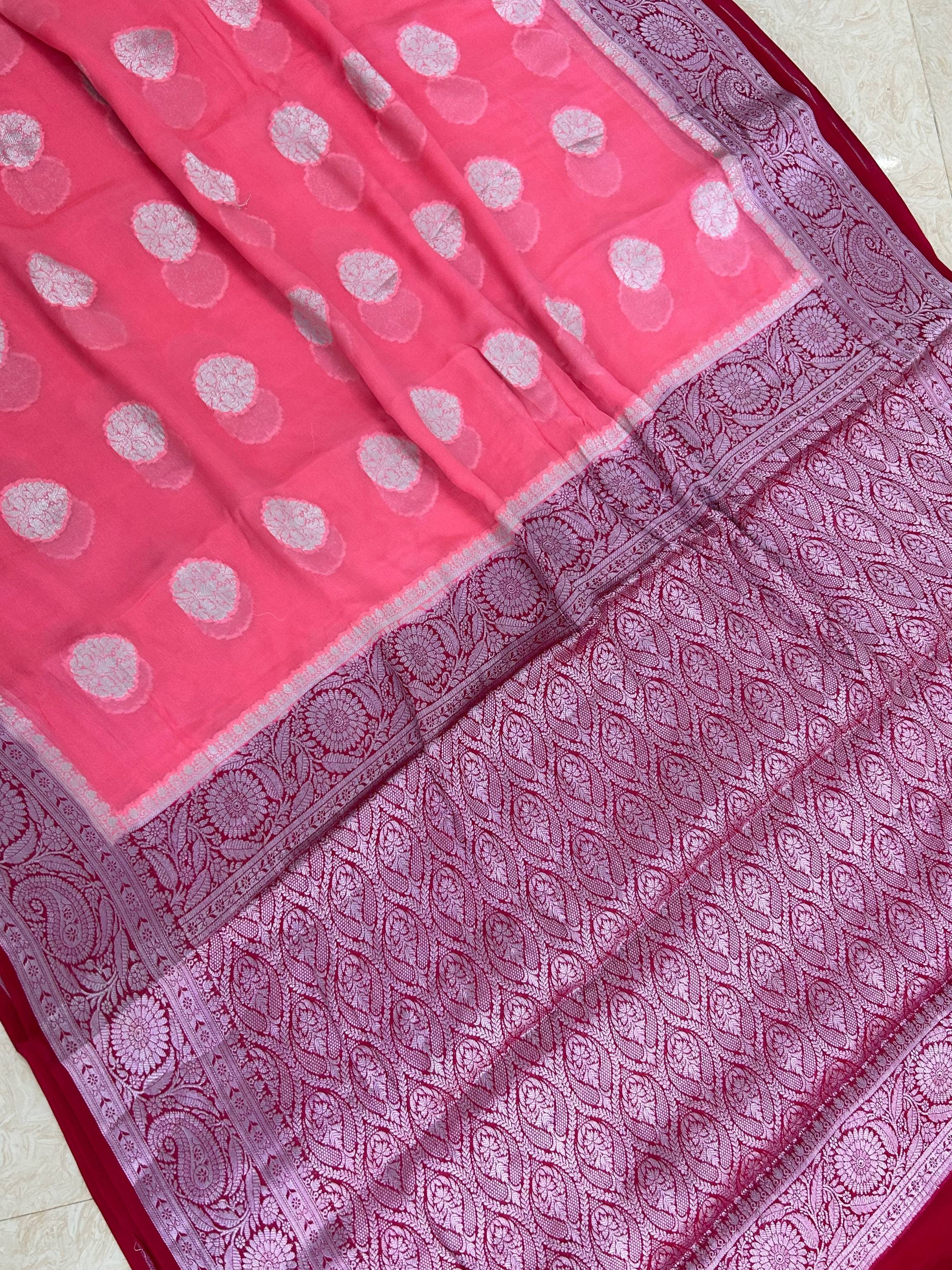 Pure Khaddi Chiffon Banarasi Saree