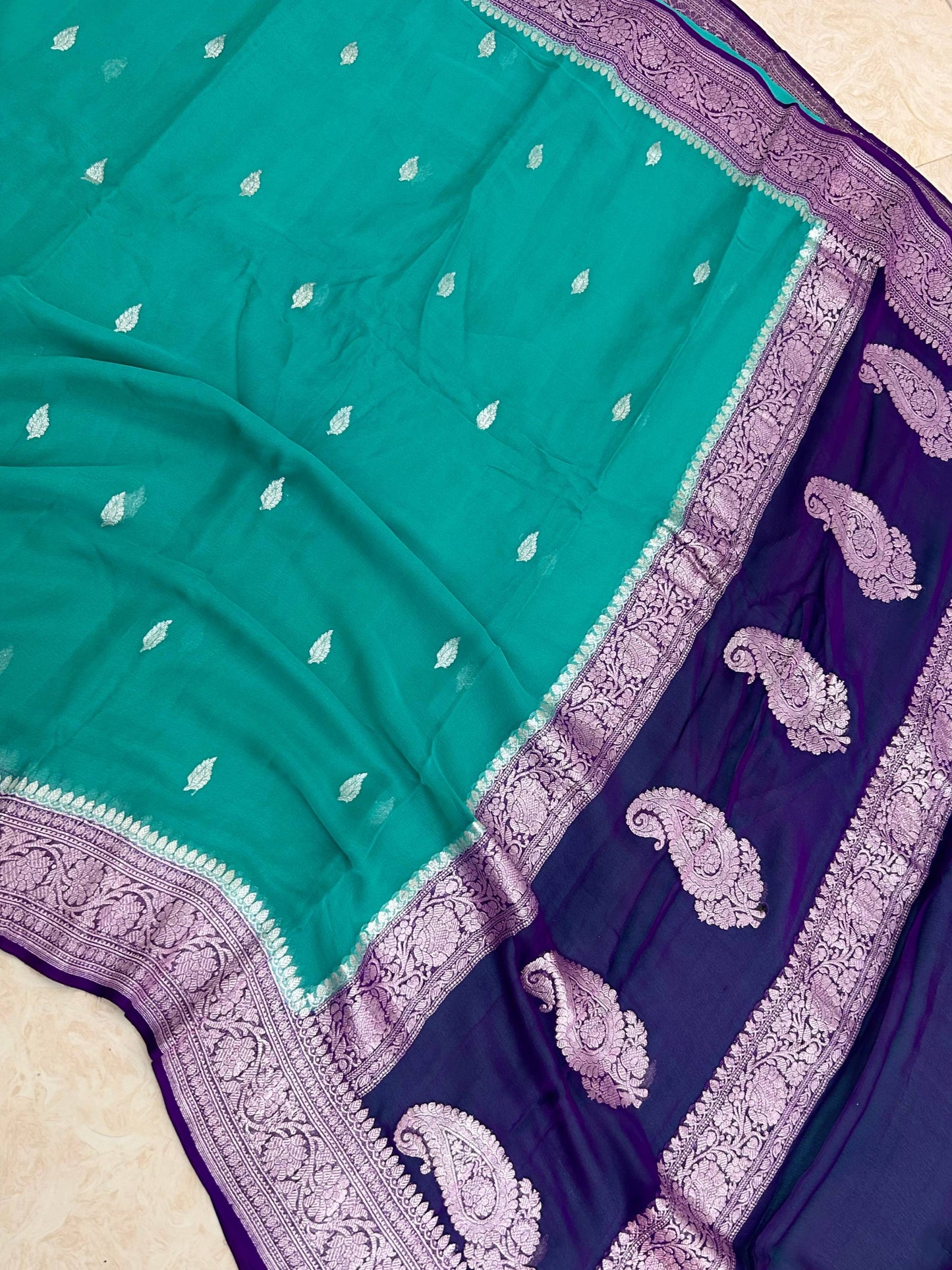 Pure Georgette Handloom Banarasi Saree