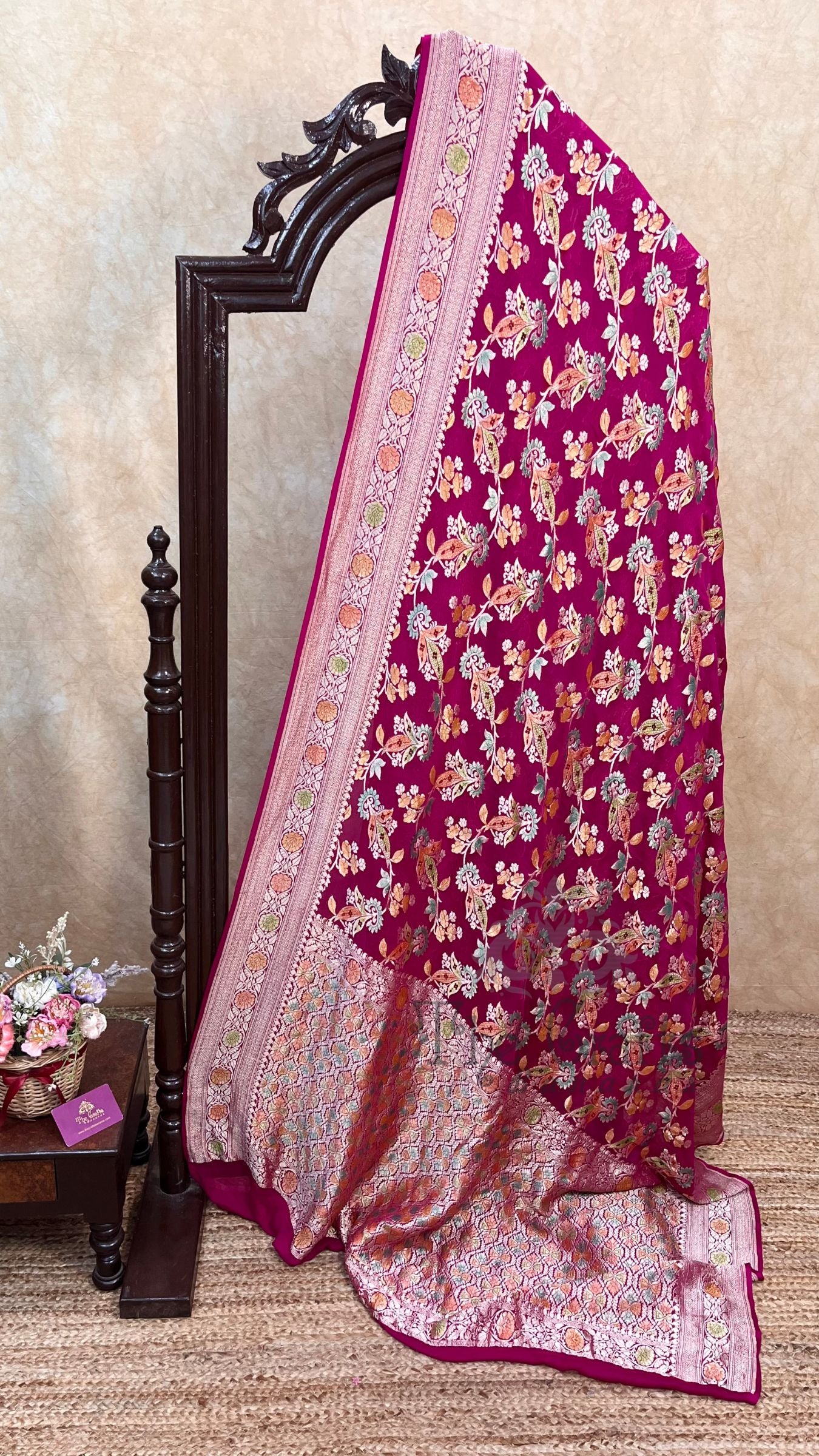 Khaddi Georgette Handloom Banarasi Saree