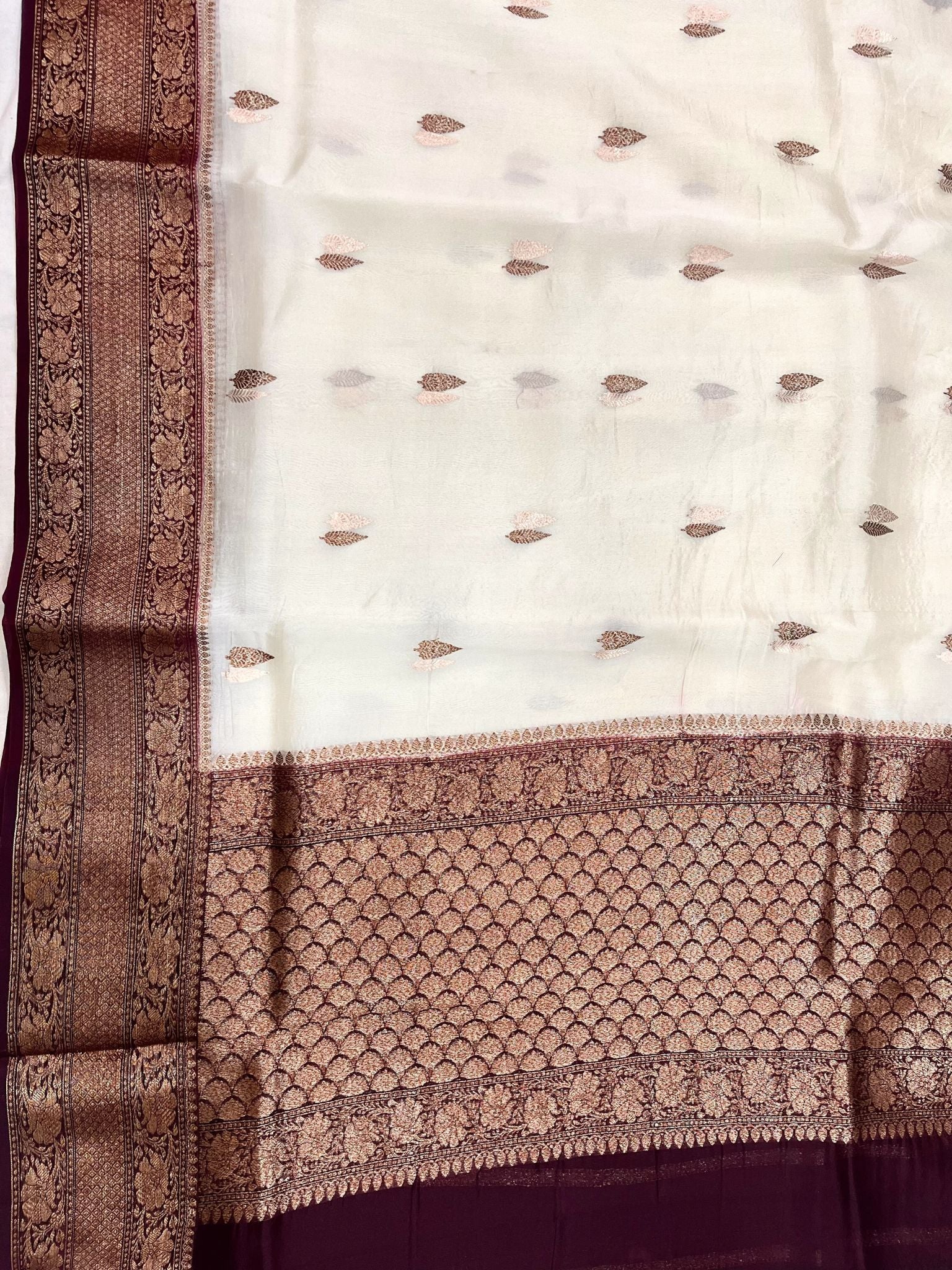 Pure Kora Silk Handloom Banarasi Saree