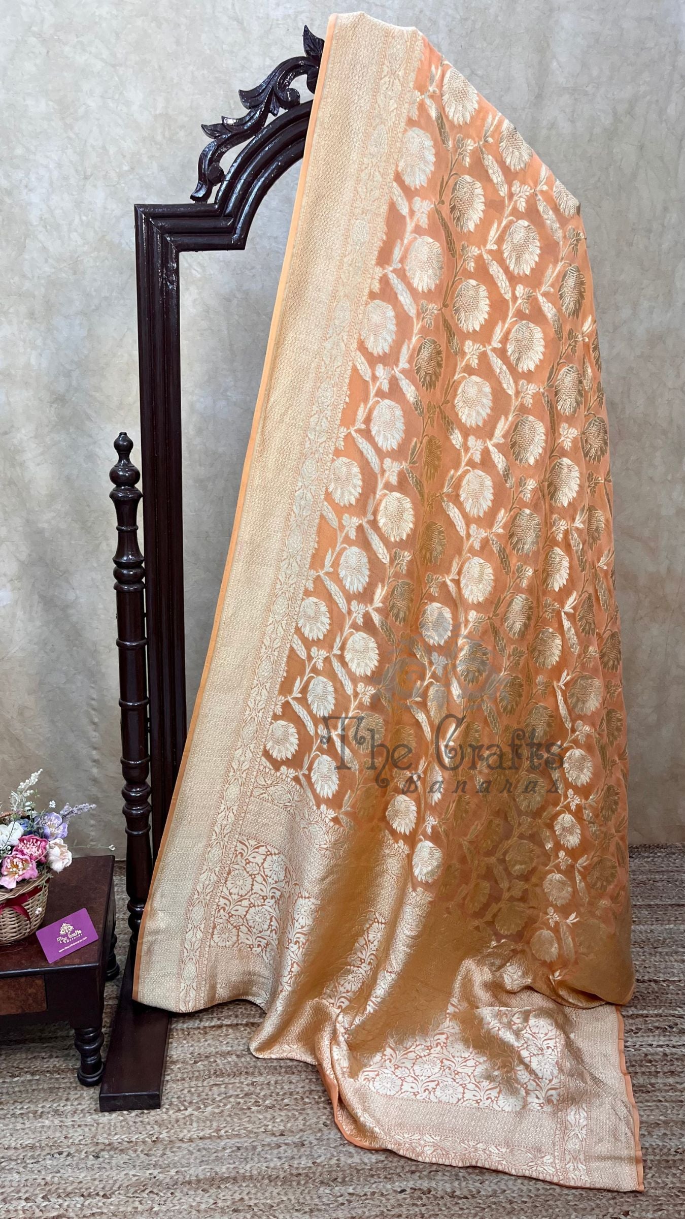 Khaddi Georgette Handloom Banarasi Saree