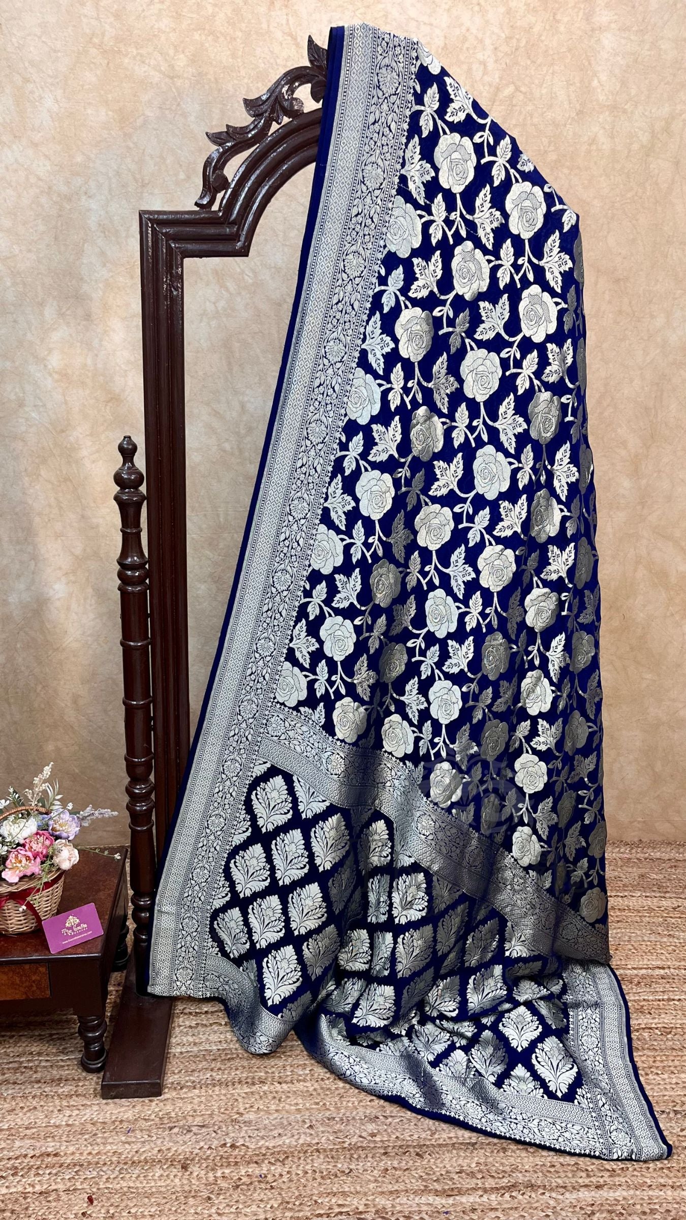 Khaddi Georgette Handloom Banarasi Saree
