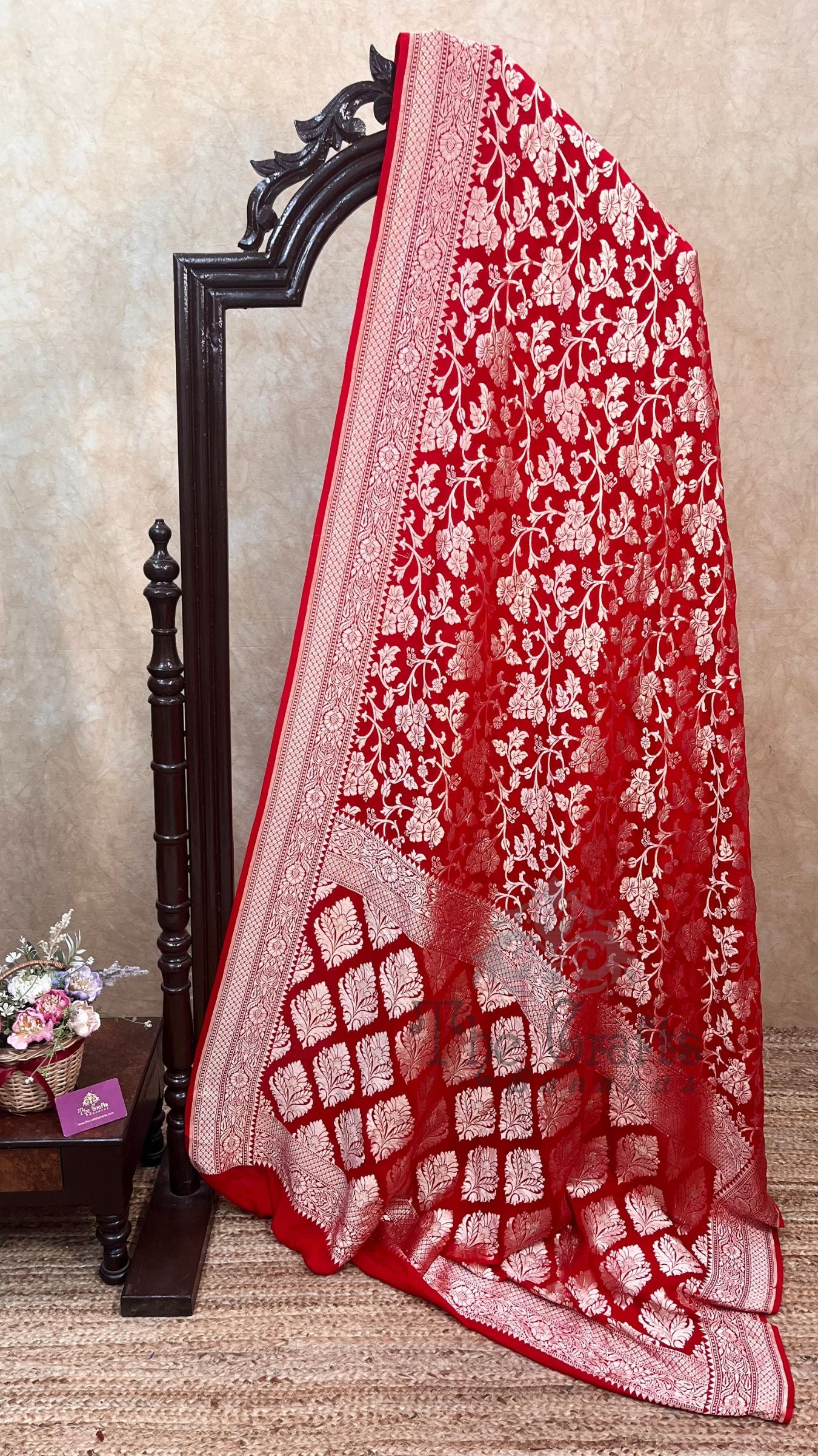 Khaddi Georgette Handloom Banarasi Saree