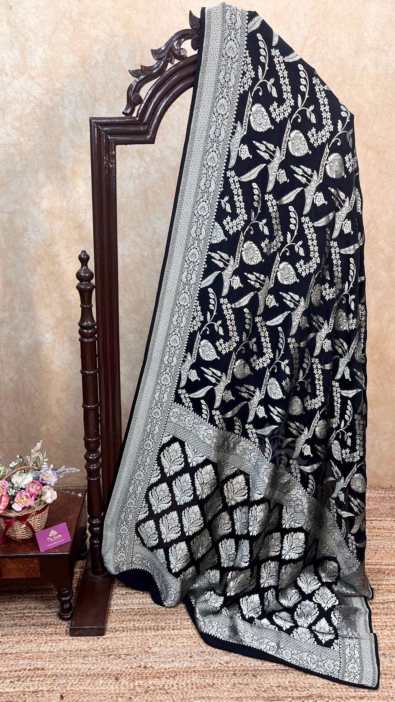 Khaddi Georgette Handloom Banarasi Saree
