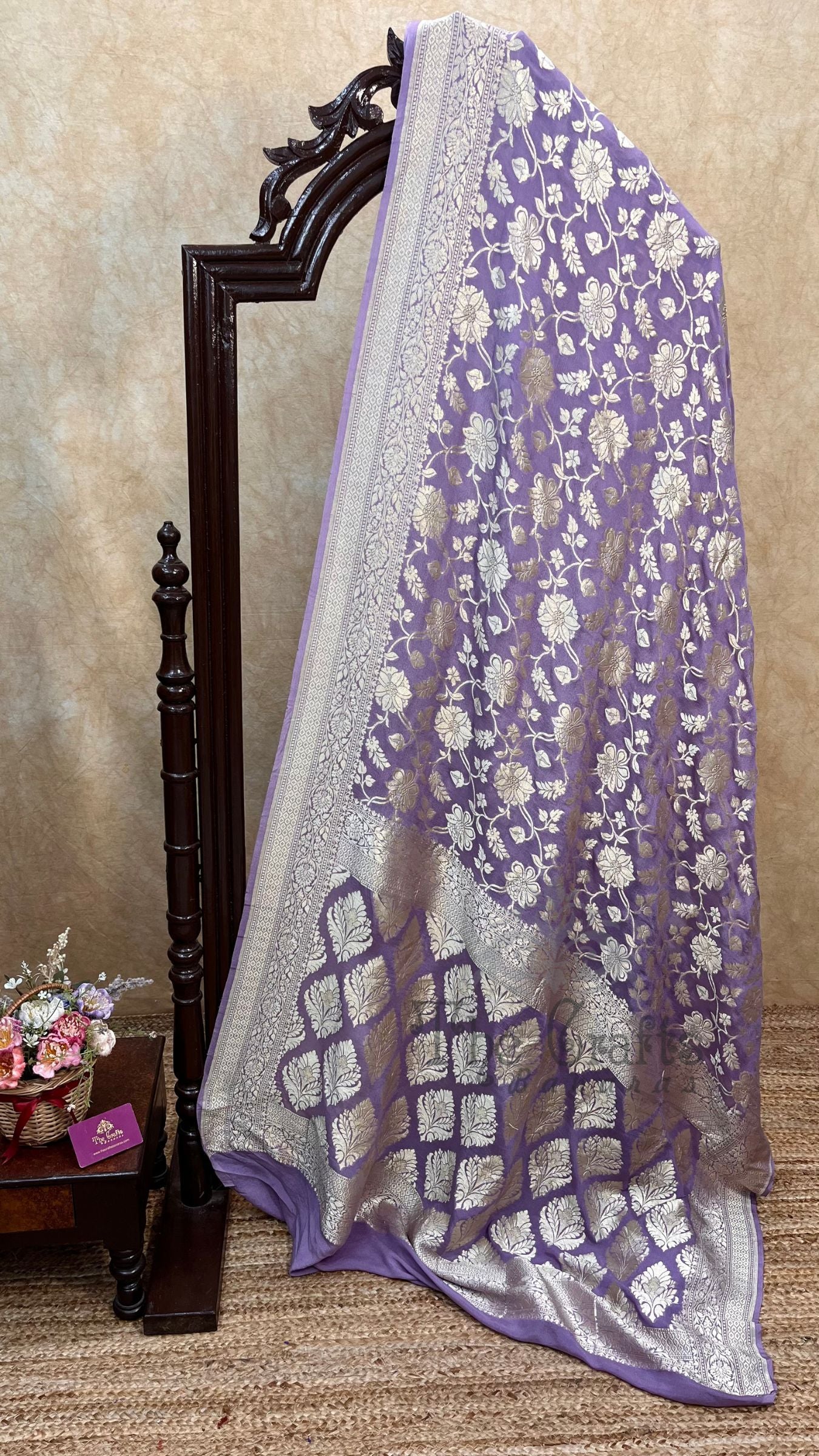 Khaddi Georgette Handloom Banarasi Saree
