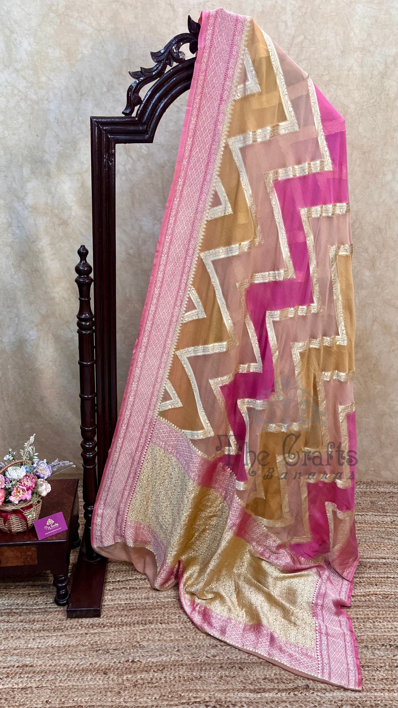 Khaddi Georgette Handloom Banarasi Saree