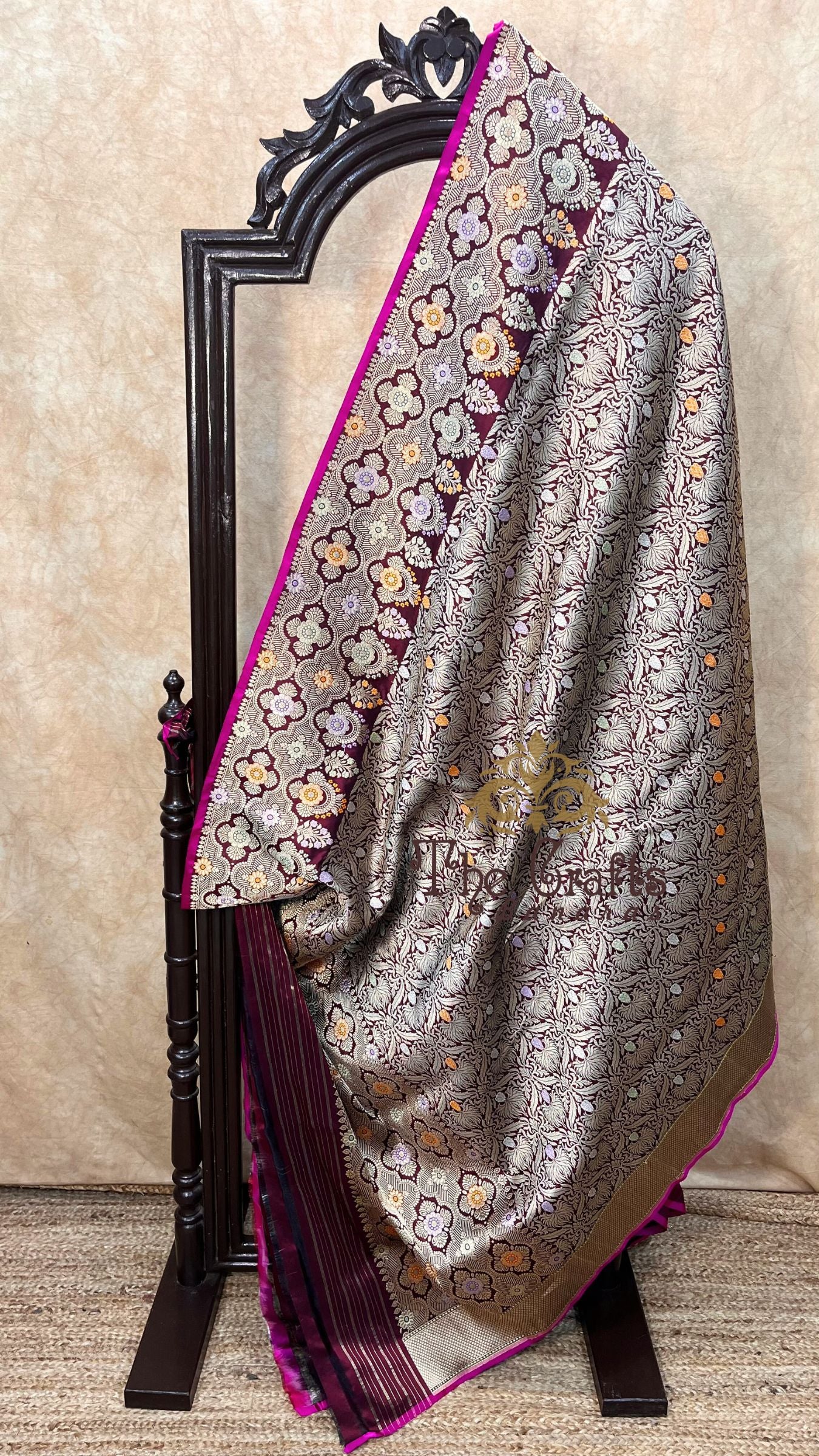 Pure Katan Silk Handloom Banarasi Saree - Kadhua Tanchui Brocade Meena