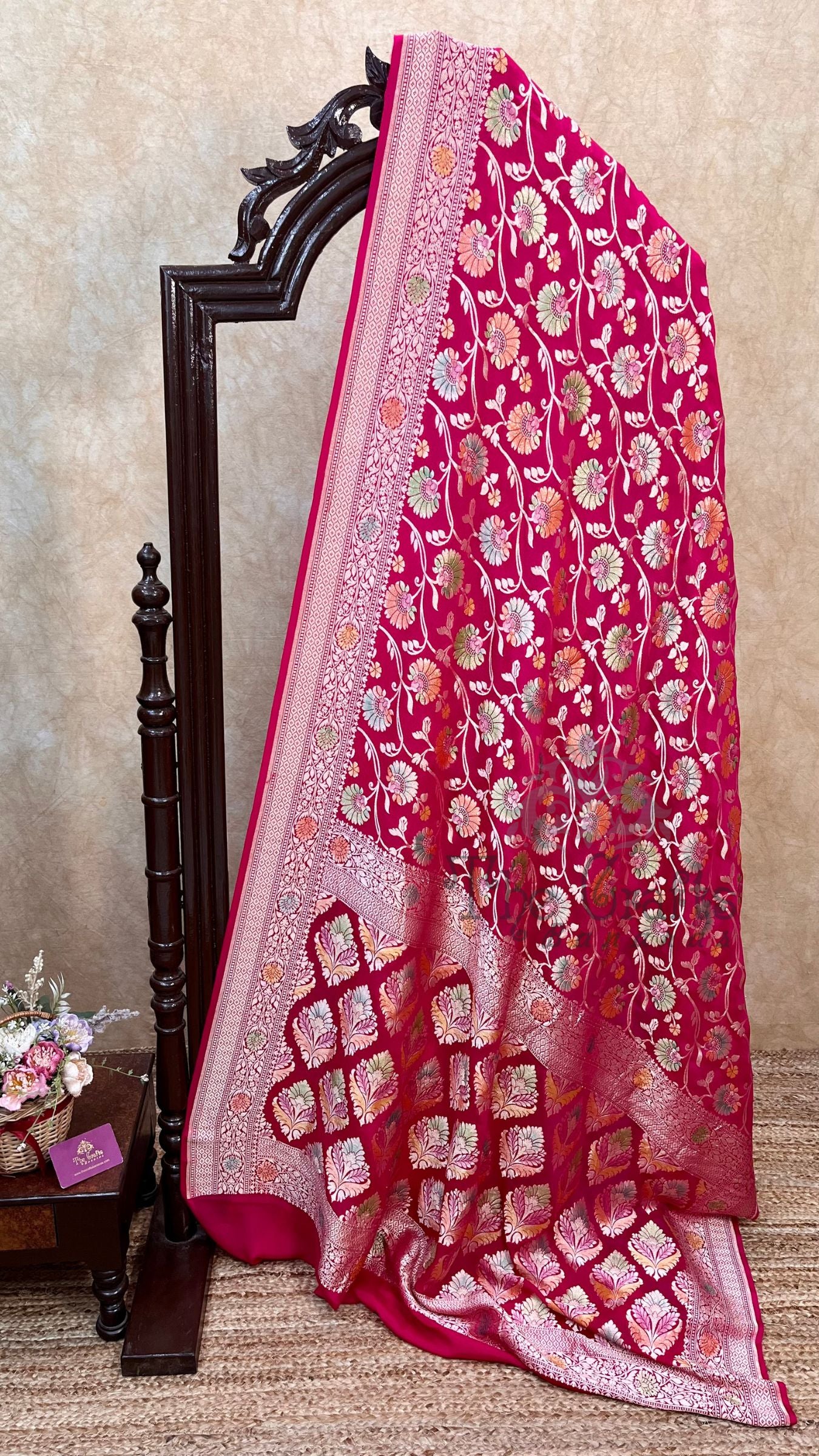 Khaddi Georgette Handloom Banarasi Saree