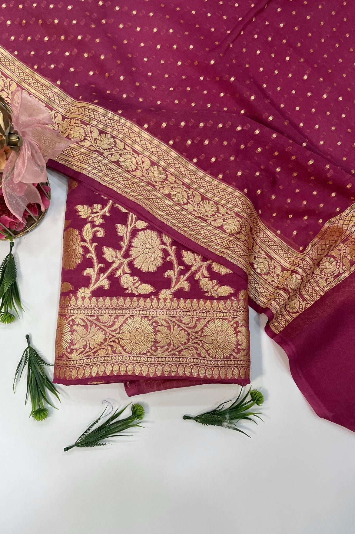 Khaddi Georgette Banarasi Dress Material