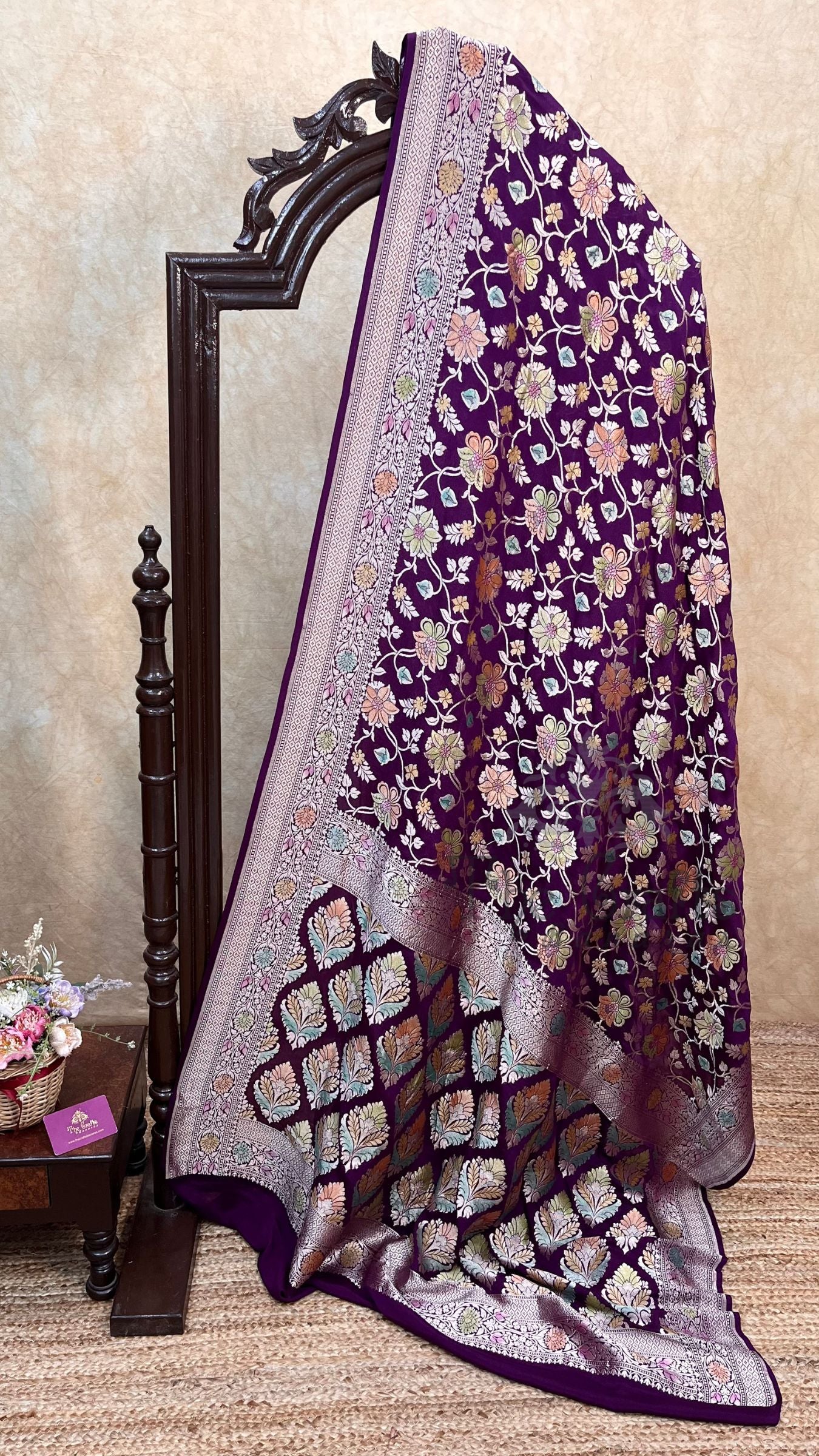 Khaddi Georgette Handloom Banarasi Saree