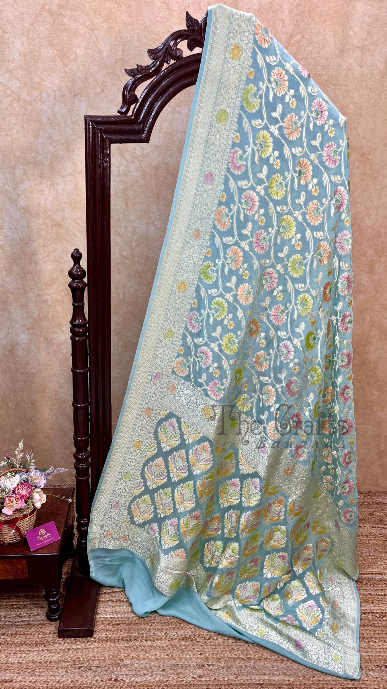 Khaddi Georgette Handloom Banarasi Saree