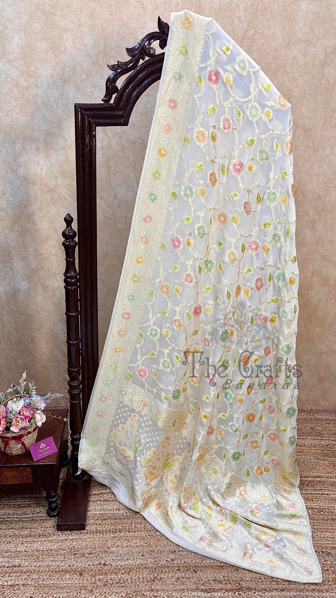 Khaddi Georgette Handloom Banarasi Saree