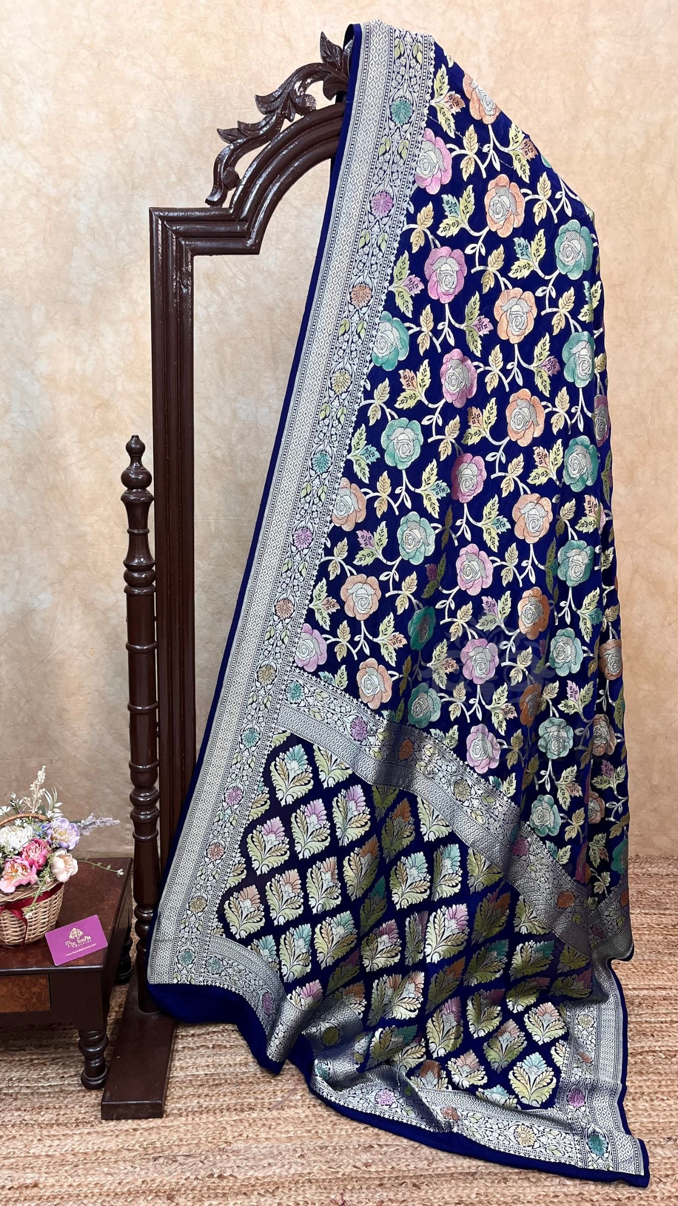Khaddi Georgette Handloom Banarasi Saree