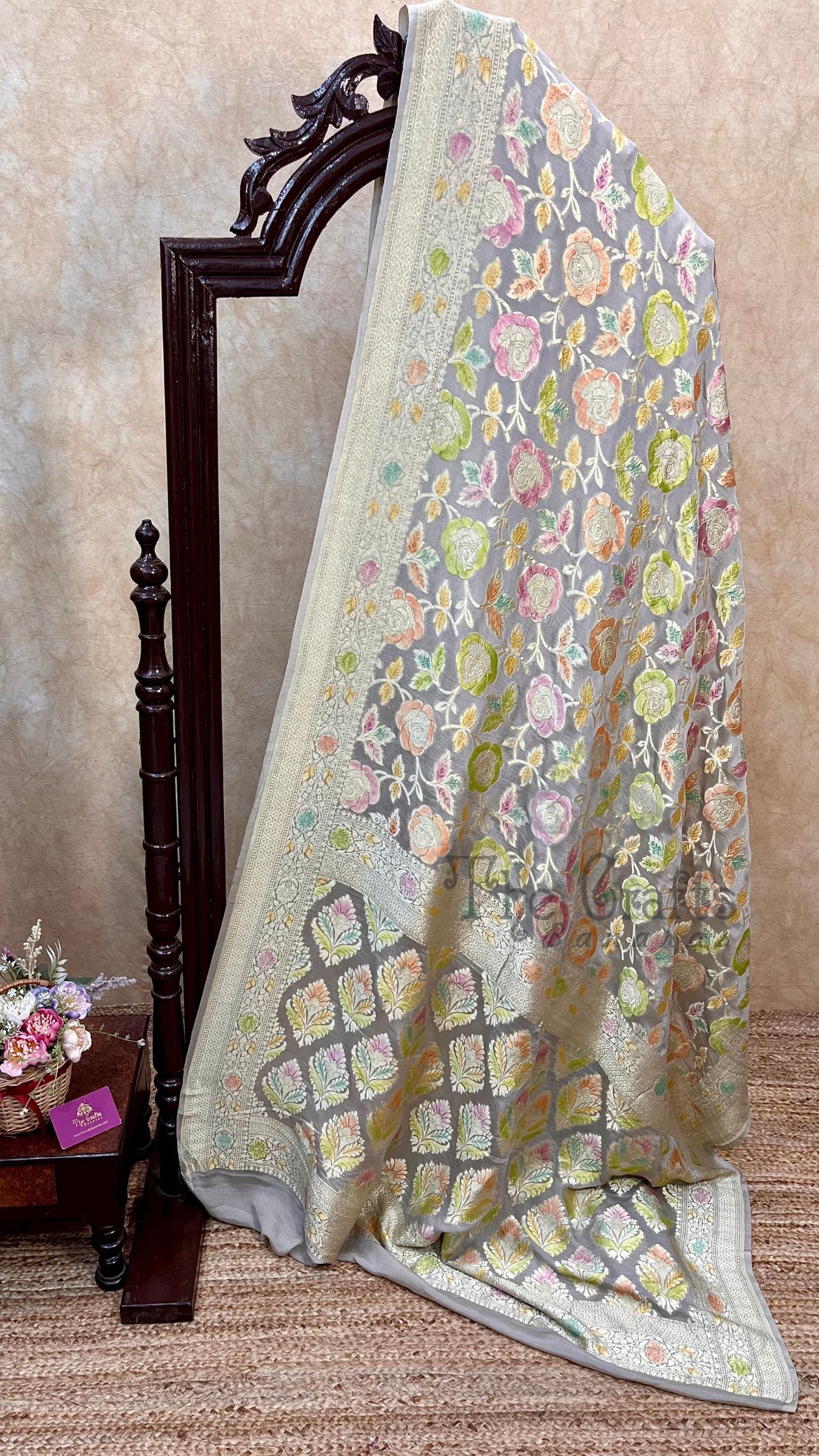 Khaddi Georgette Handloom Banarasi Saree