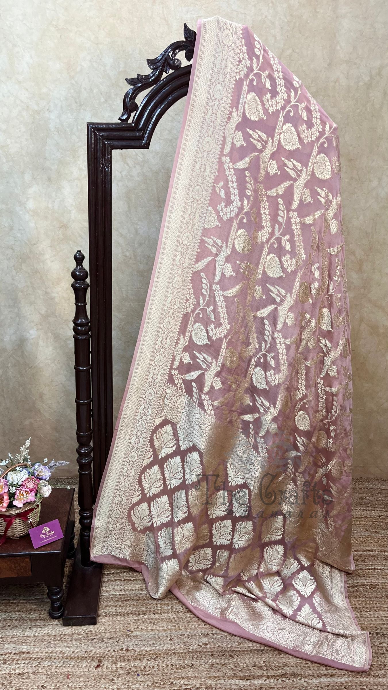 Khaddi Georgette Handloom Banarasi Saree