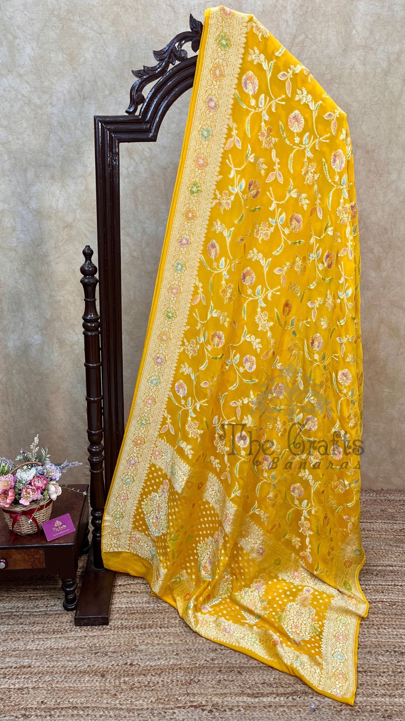Khaddi Georgette Handloom Banarasi Saree