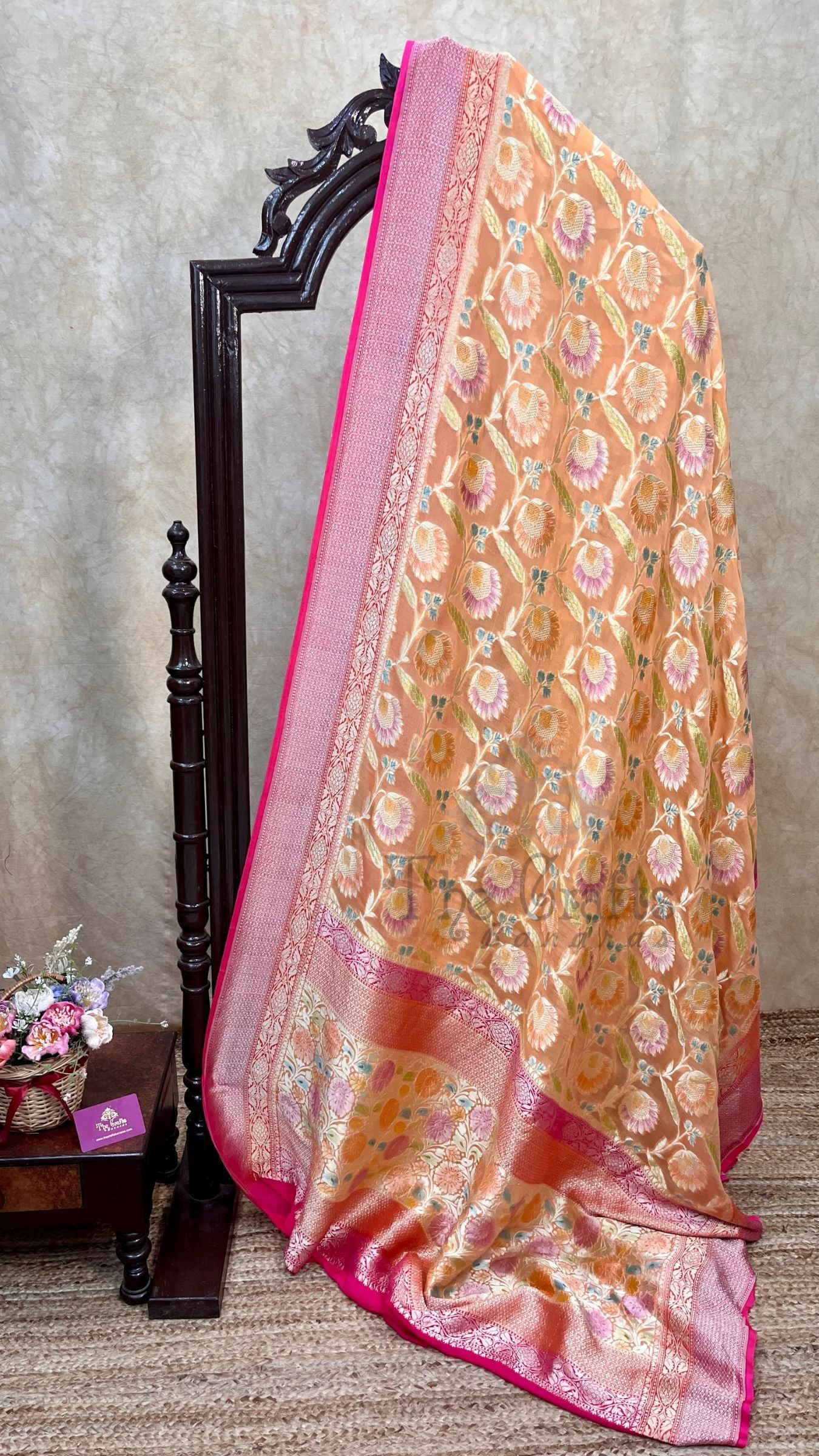 Khaddi Georgette Handloom Banarasi Saree