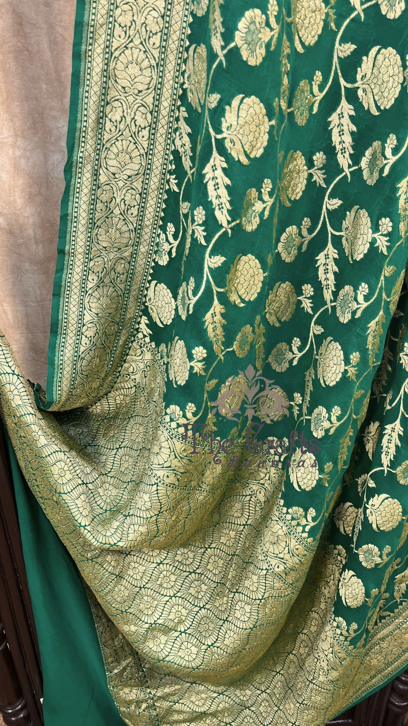 Khaddi Georgette Banarasi Saree - Gold Zari