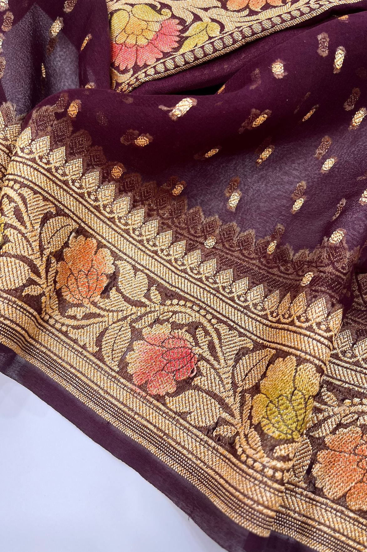 Khaddi Georgette Banarasi Dress Material