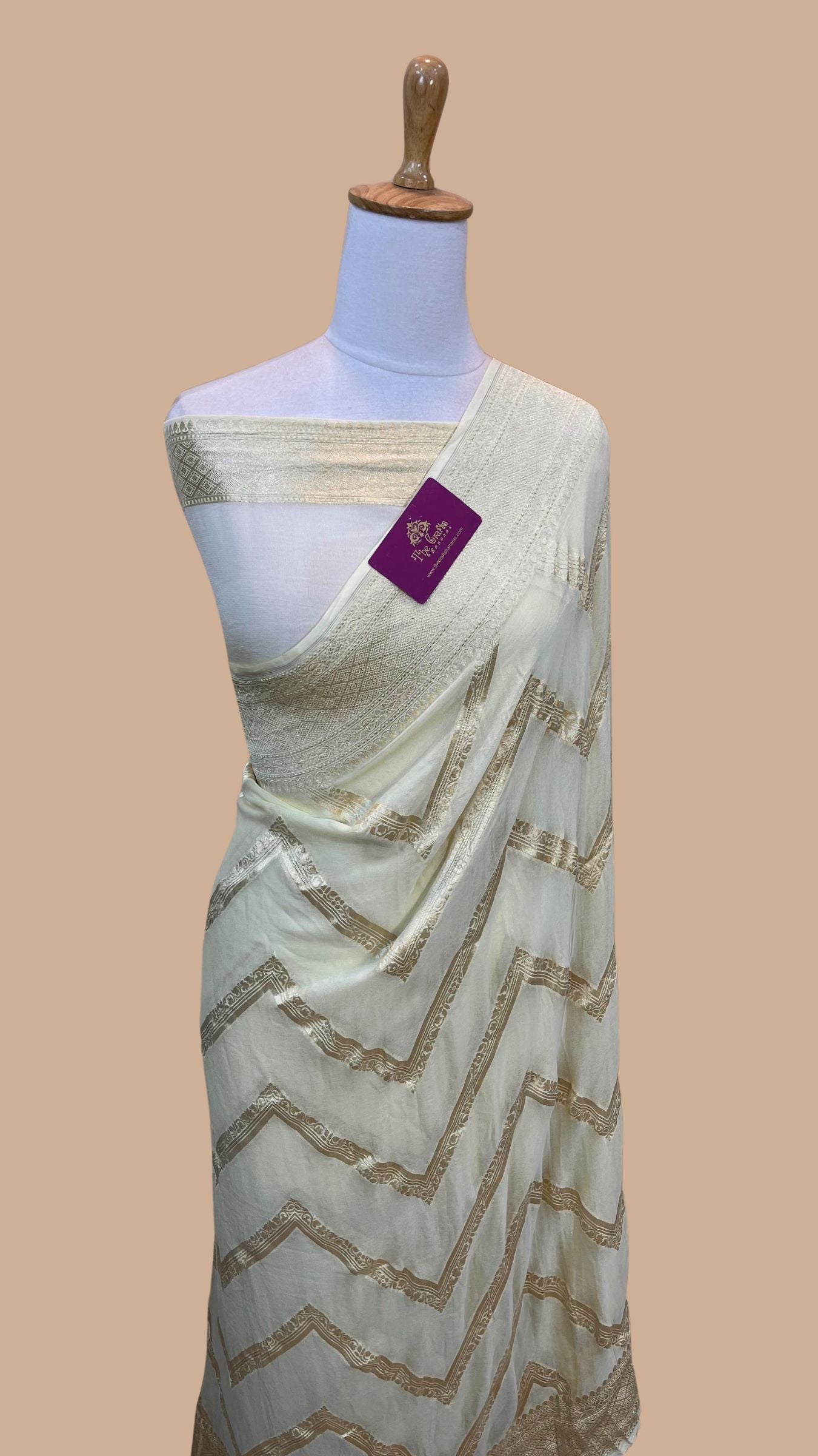Khaddi Georgette Handloom Banarasi Saree