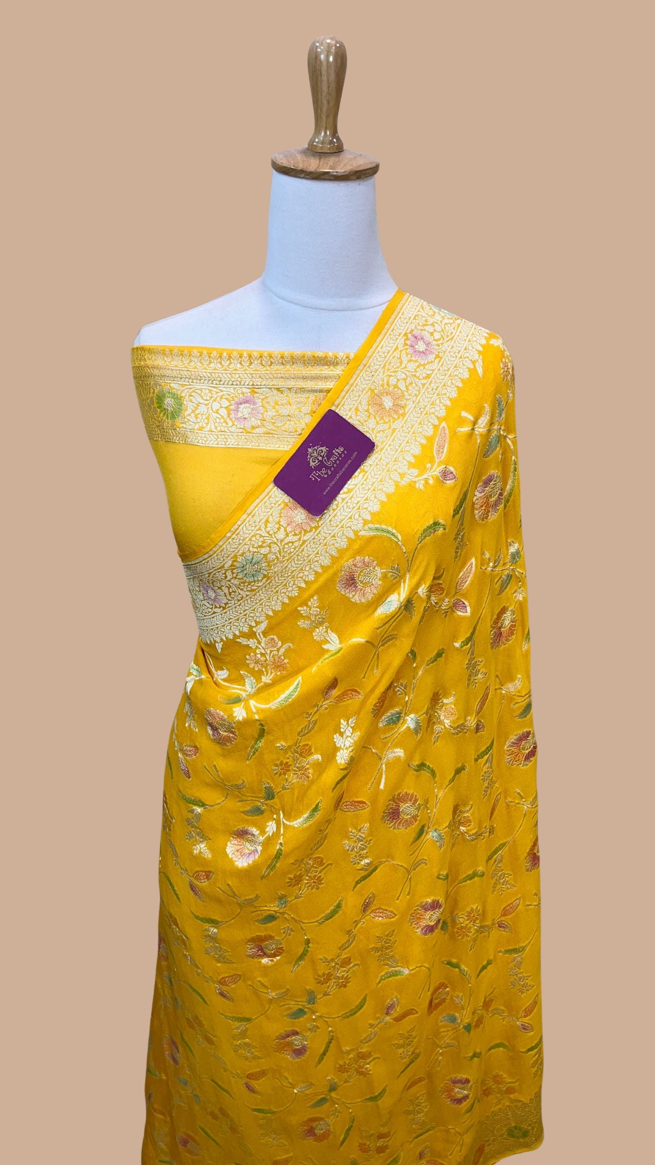 Khaddi Georgette Handloom Banarasi Saree