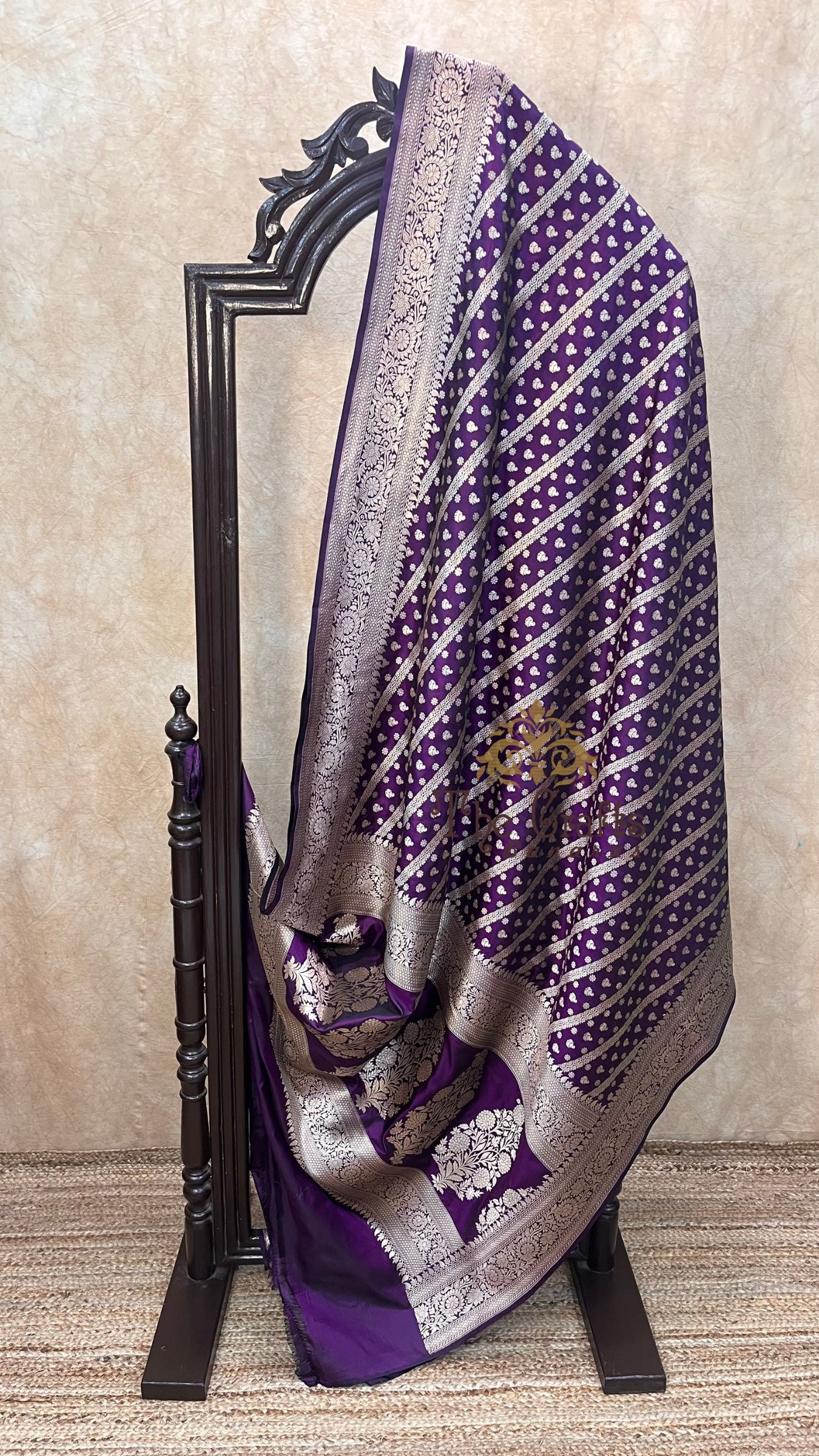 Pure Katan Silk Handloom Banarasi Saree - Stripes