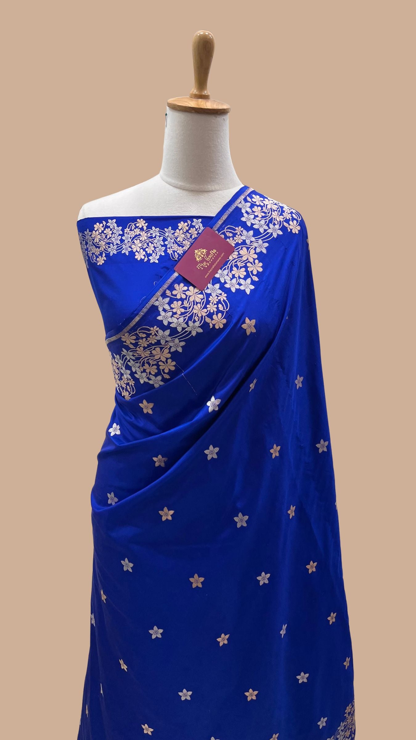 Pure Katan Silk Handloom Banarasi Saree - All over sona rupa motifs