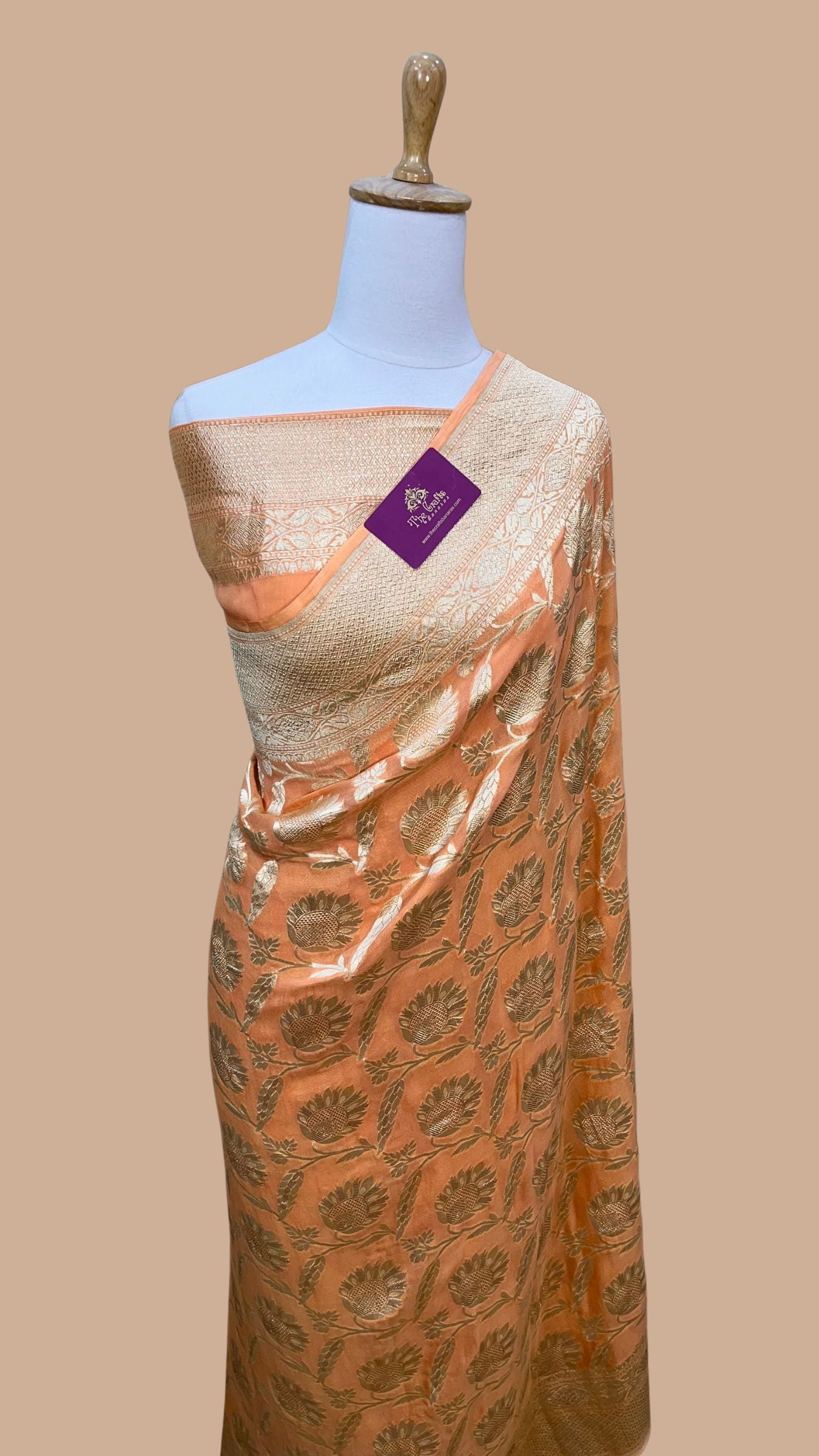 Khaddi Georgette Handloom Banarasi Saree