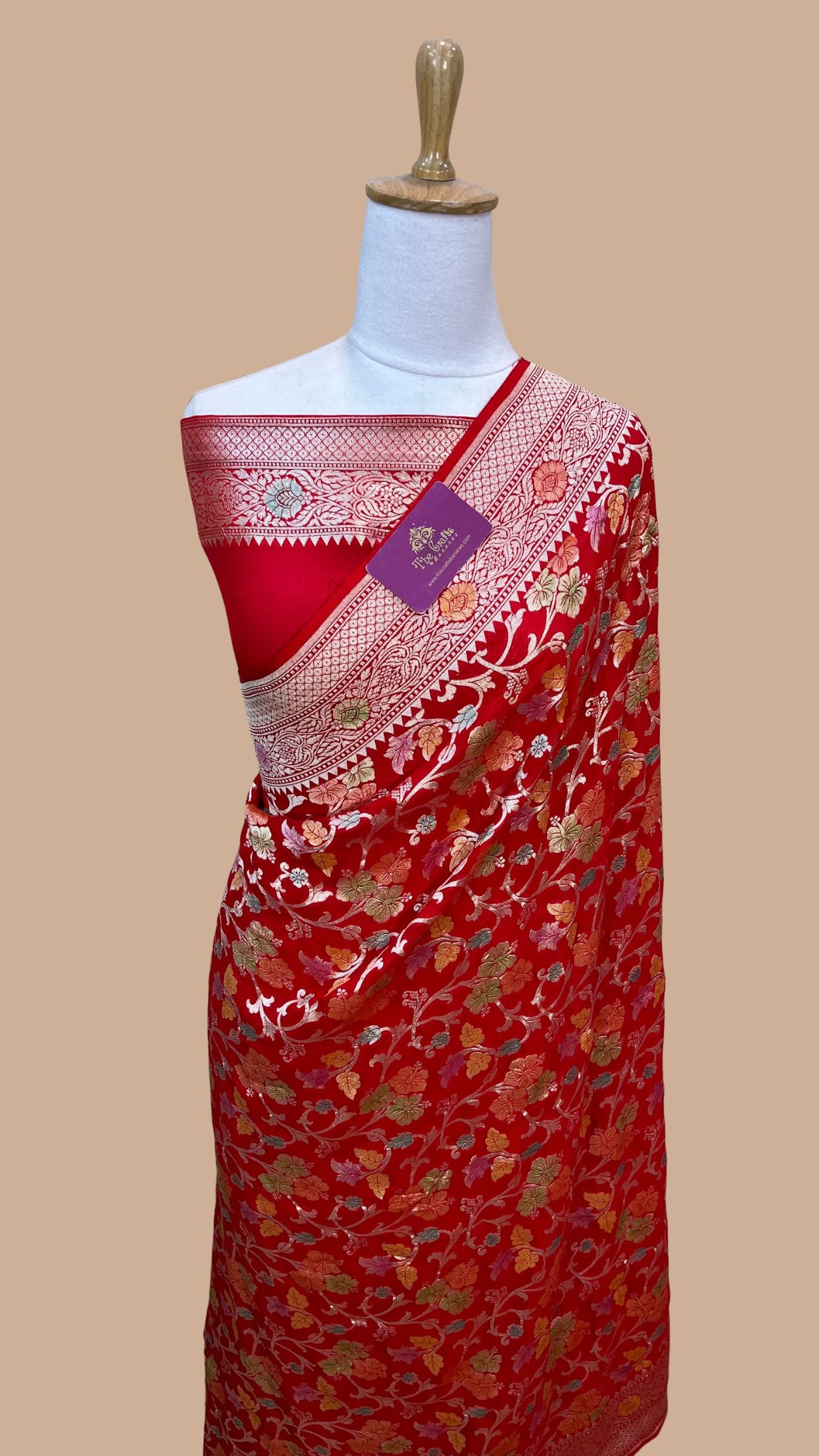 Khaddi Georgette Handloom Banarasi Saree