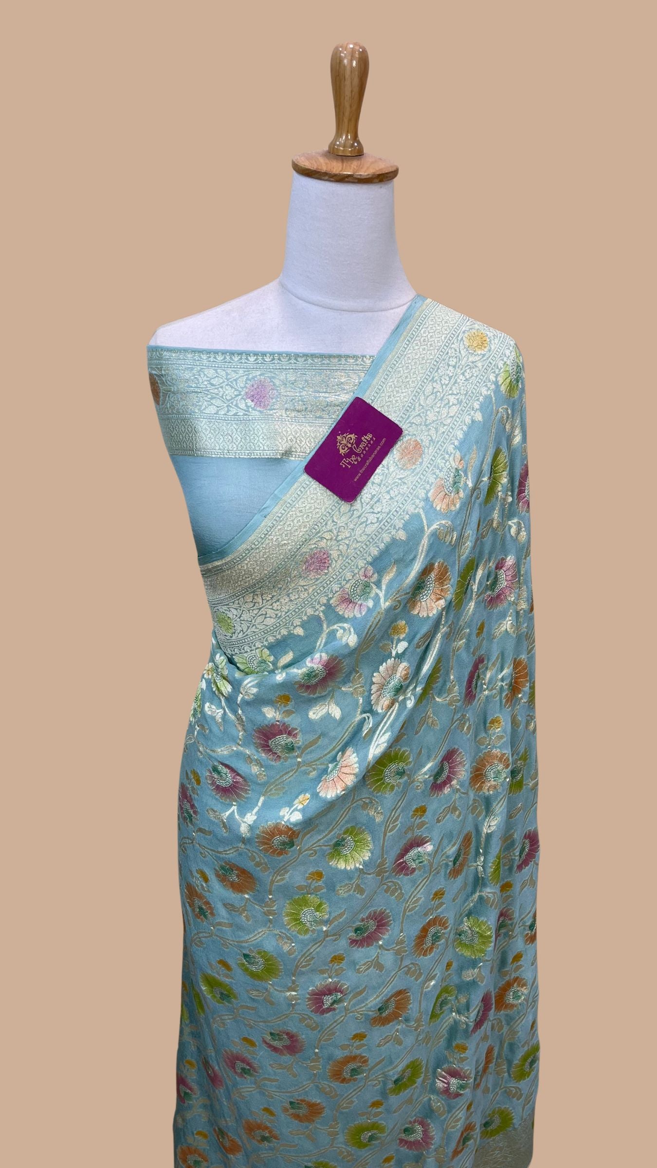 Khaddi Georgette Handloom Banarasi Saree