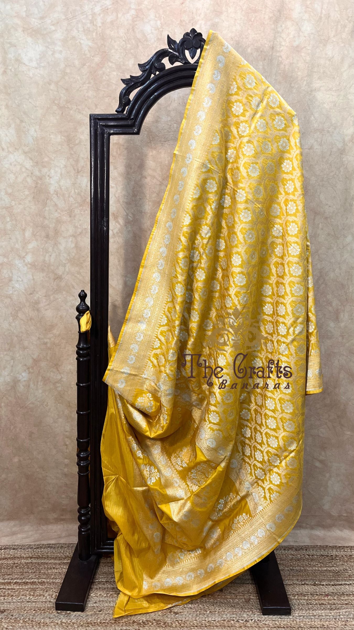 Pure Katan Silk Handloom Banarasi Saree - All over Sona Roopa Jaal work