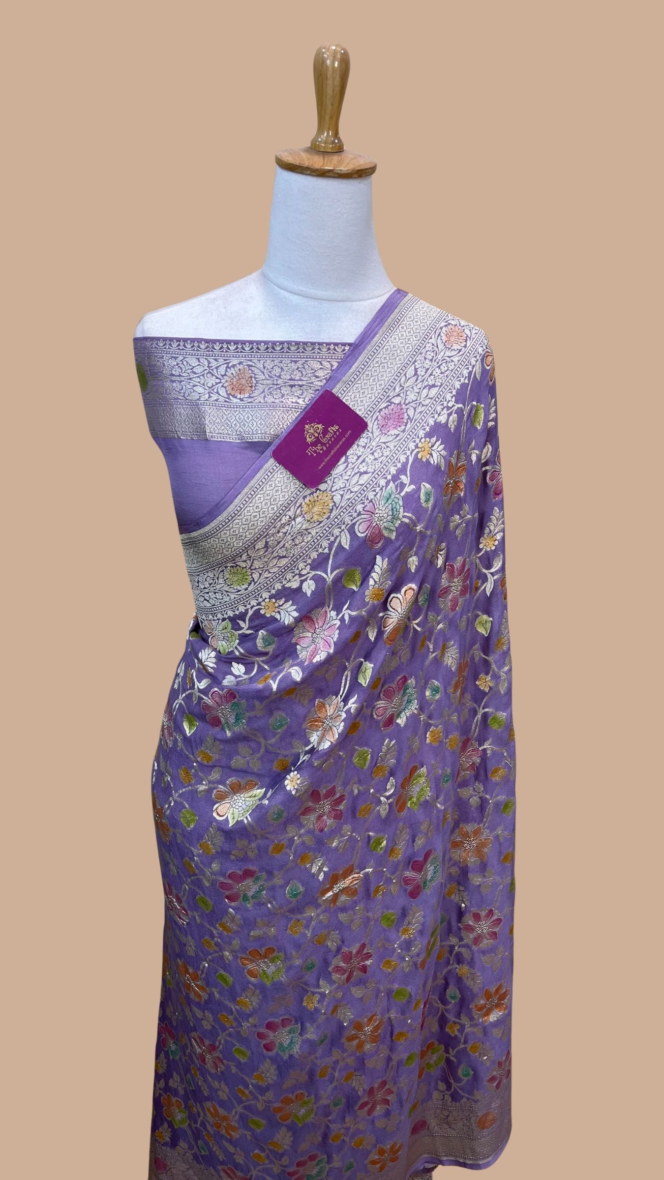 Khaddi Georgette Handloom Banarasi Saree