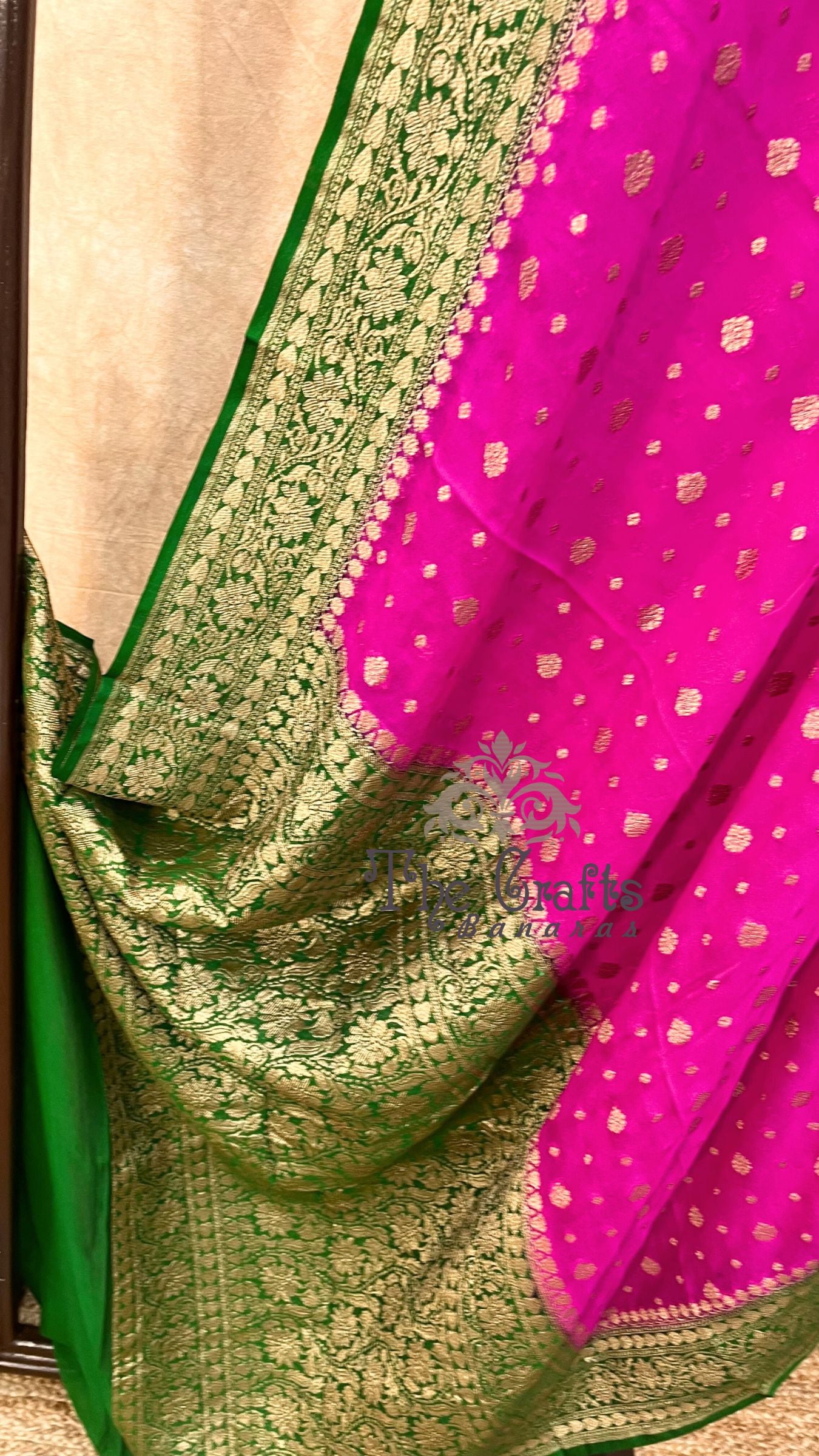 Pure Crepe Georgette Banarasi Saree - Antique Zari