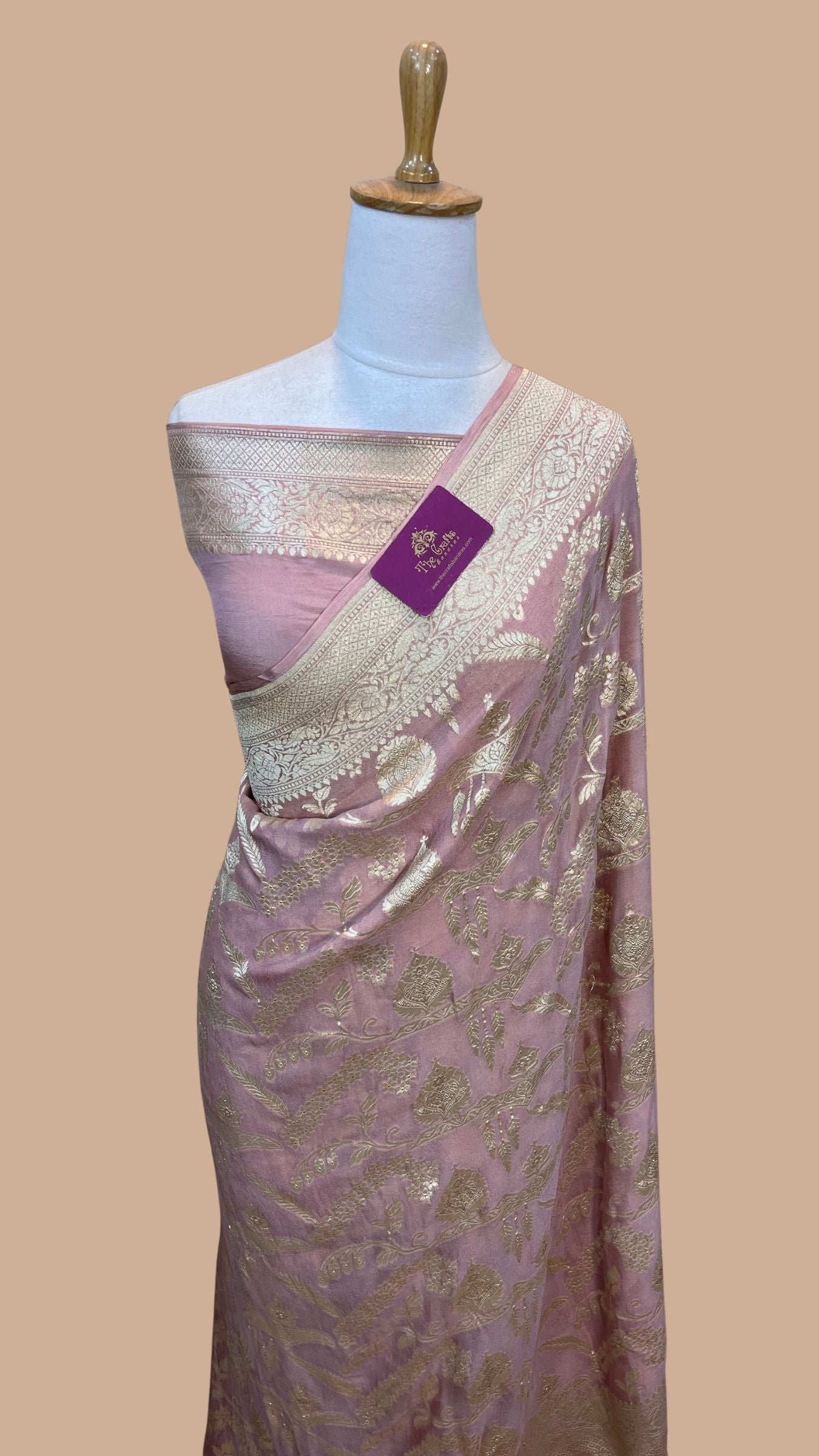 Khaddi Georgette Handloom Banarasi Saree