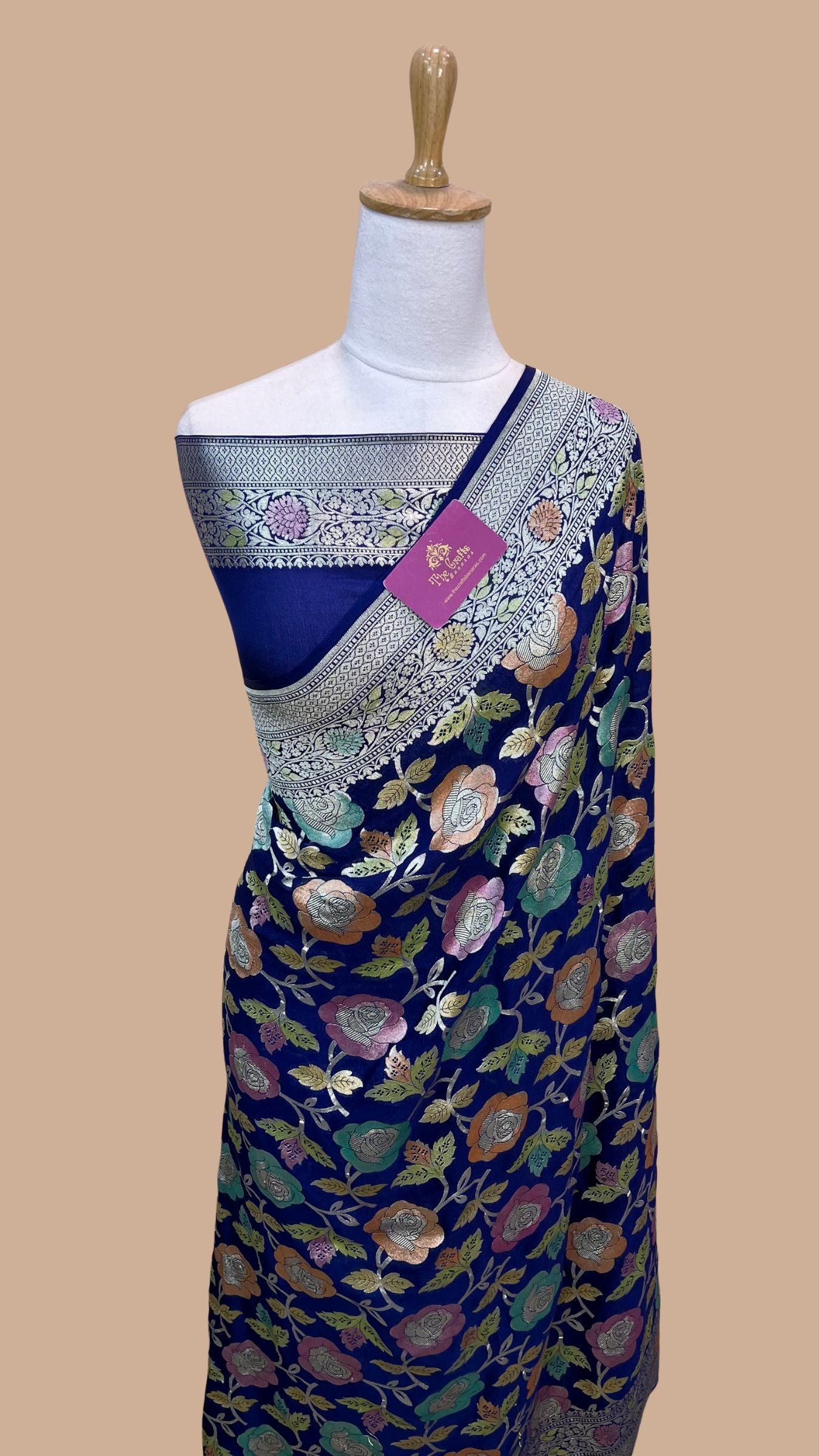 Khaddi Georgette Handloom Banarasi Saree