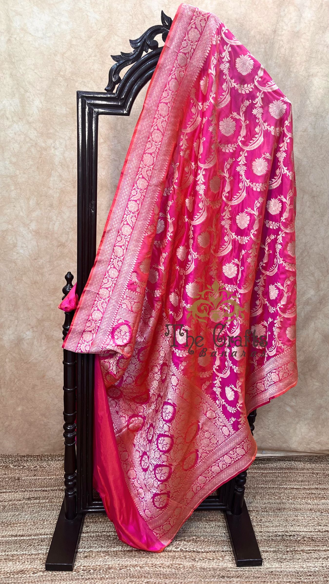Pure Katan Silk Handloom Banarasi Saree - Jaal work