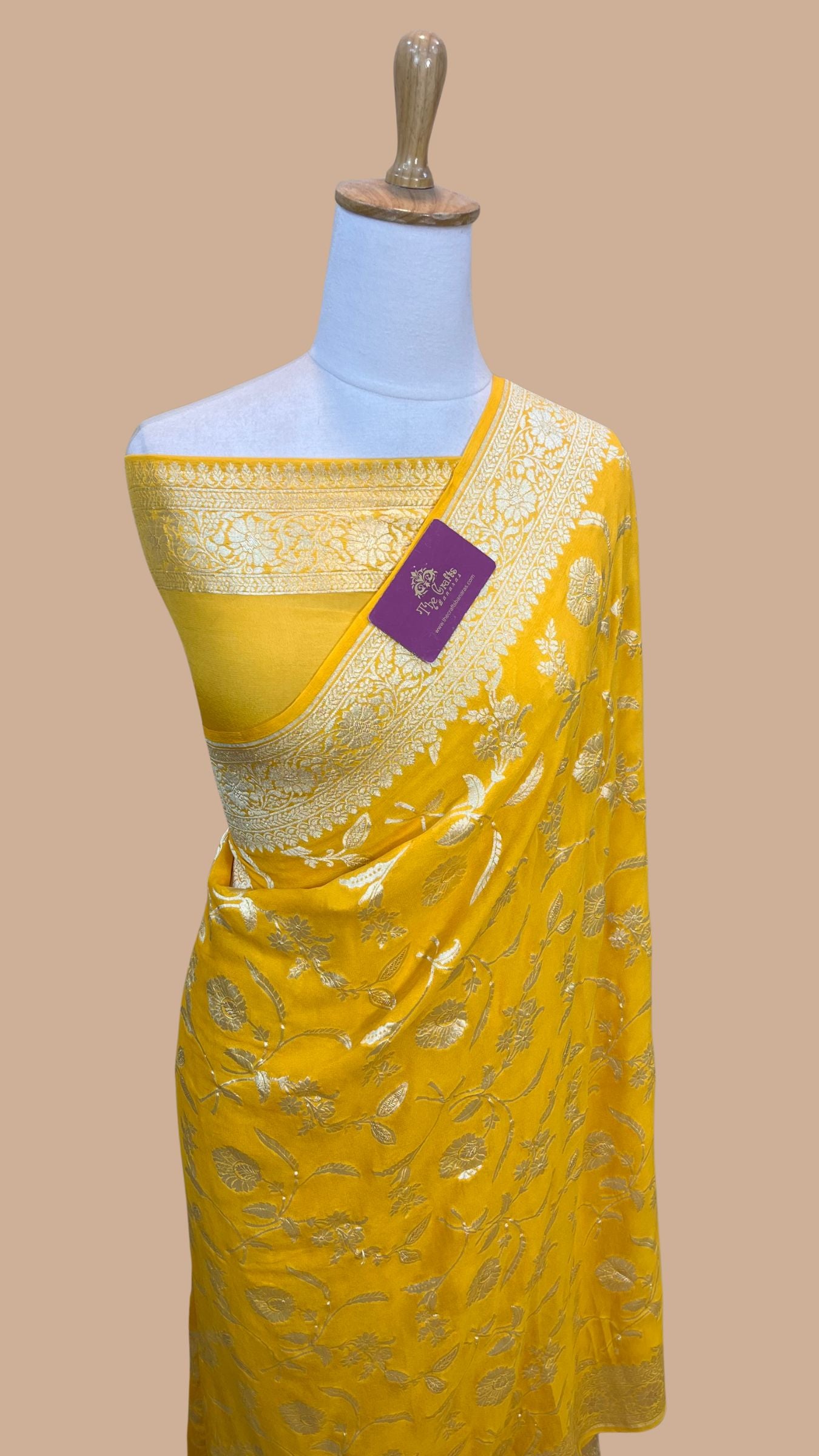 Khaddi Georgette Handloom Banarasi Saree