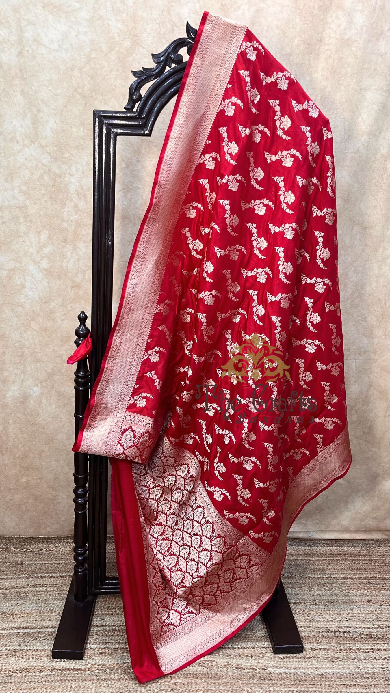 Pure Katan Silk Handloom Banarasi Saree - Jaal work