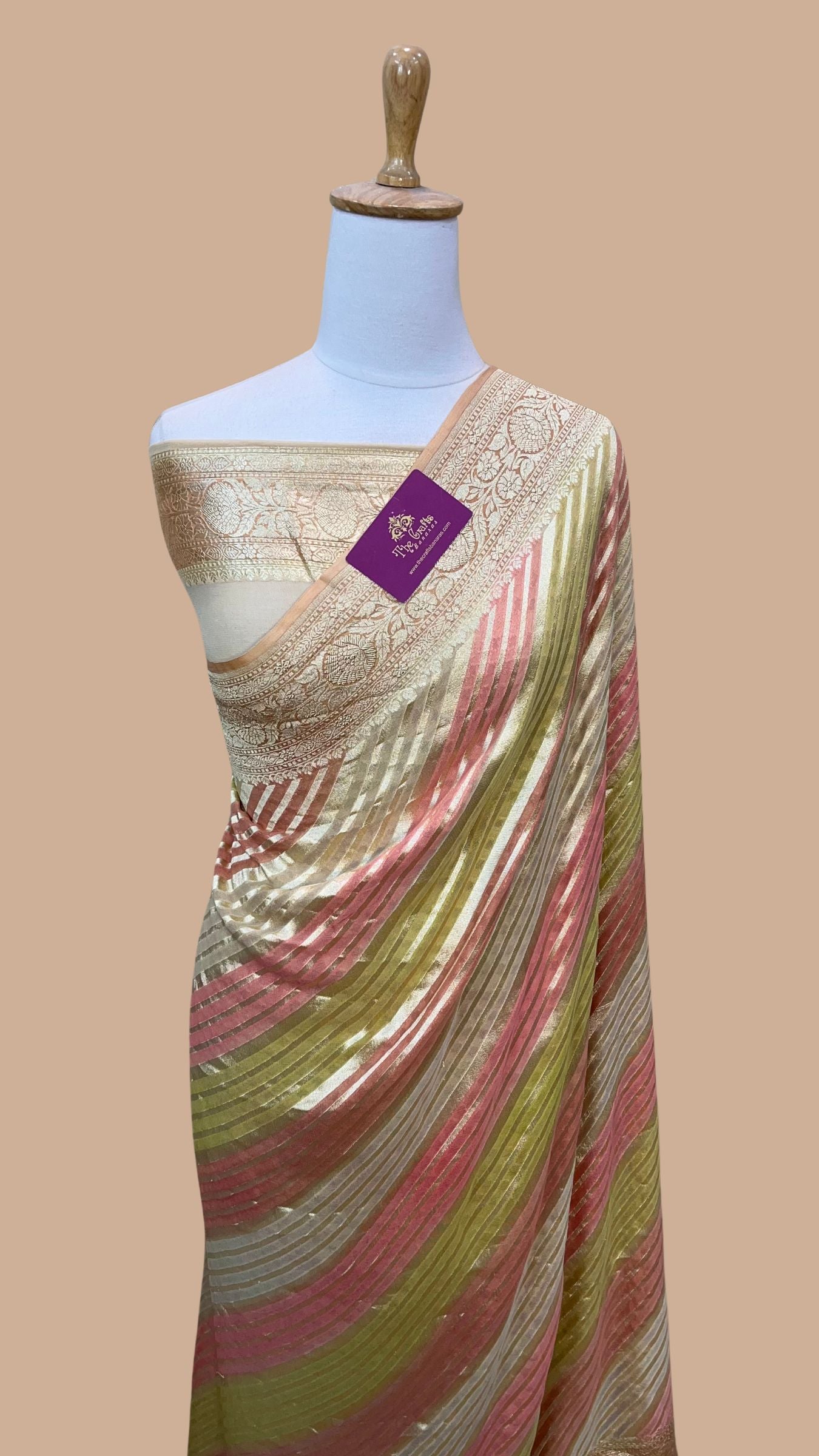 Khaddi Georgette Handloom Banarasi Saree